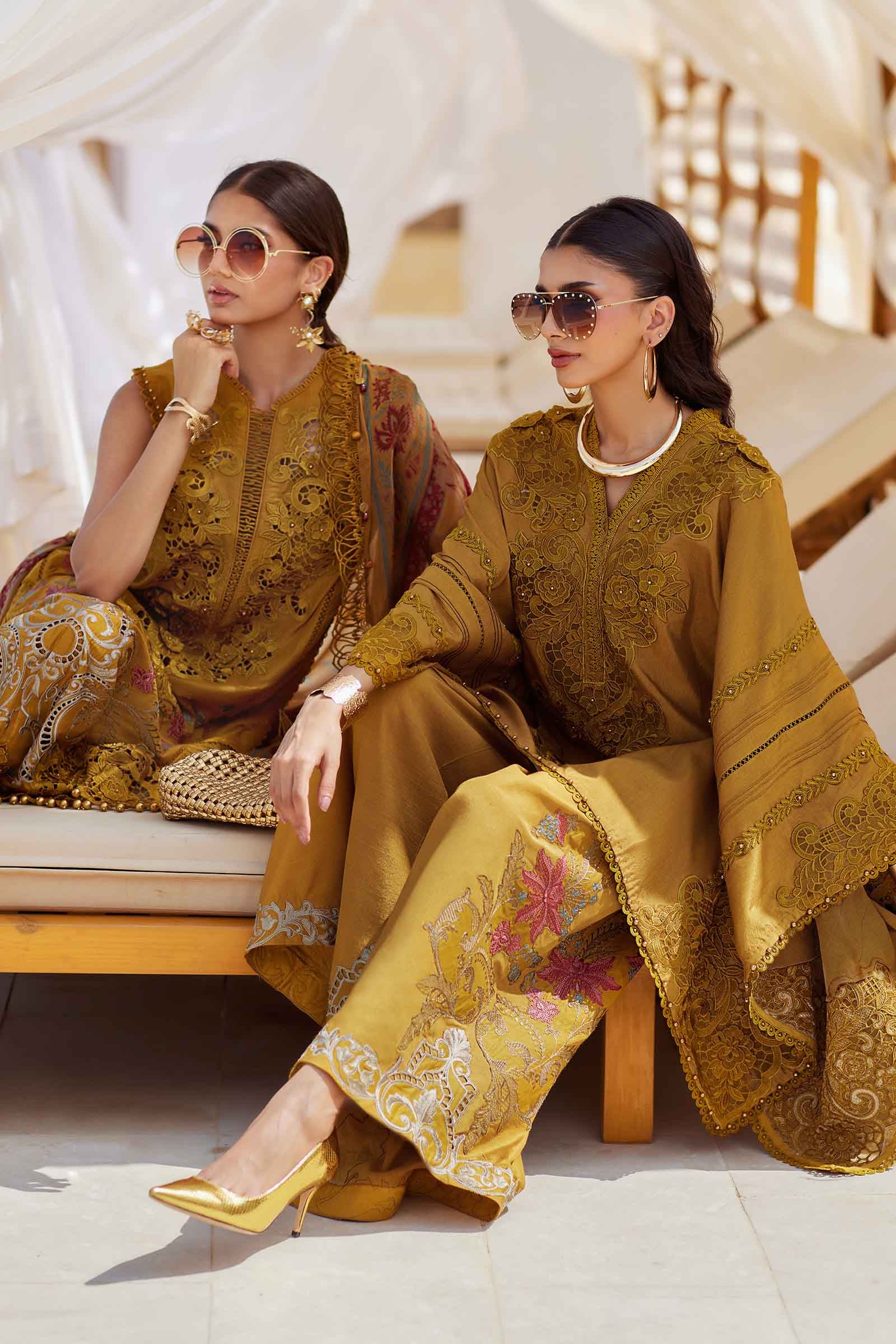 3 Piece Unstitched Embroidered Lawn Suit | EID LAWN-25-06 - Image 4