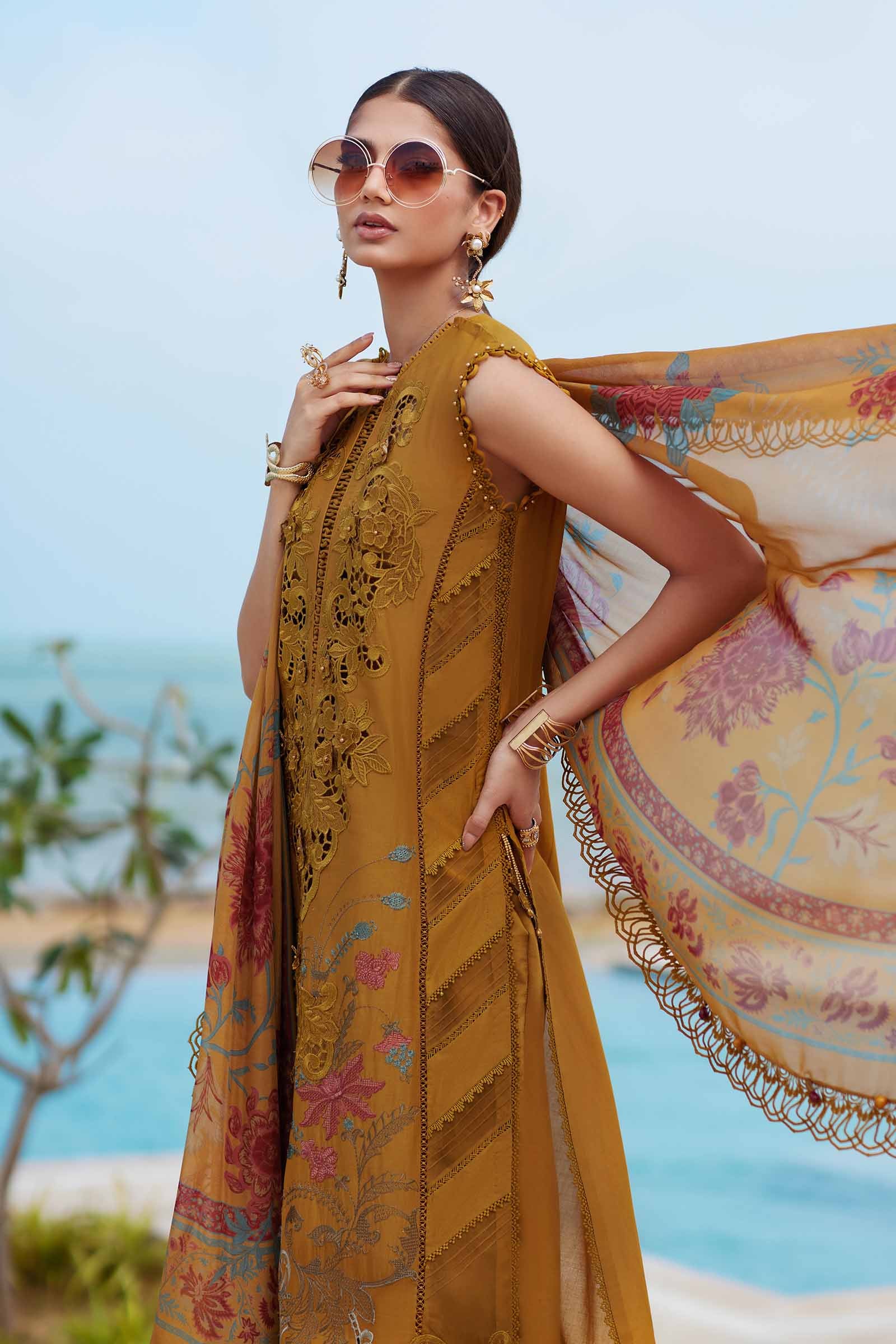 3 Piece Unstitched Embroidered Lawn Suit | EID LAWN-25-06 - Image 5