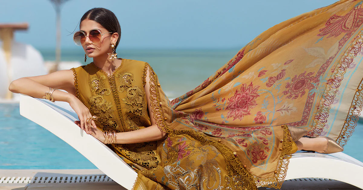 3 Piece Unstitched Embroidered Lawn Suit | EID LAWN-25-06 - Image 6