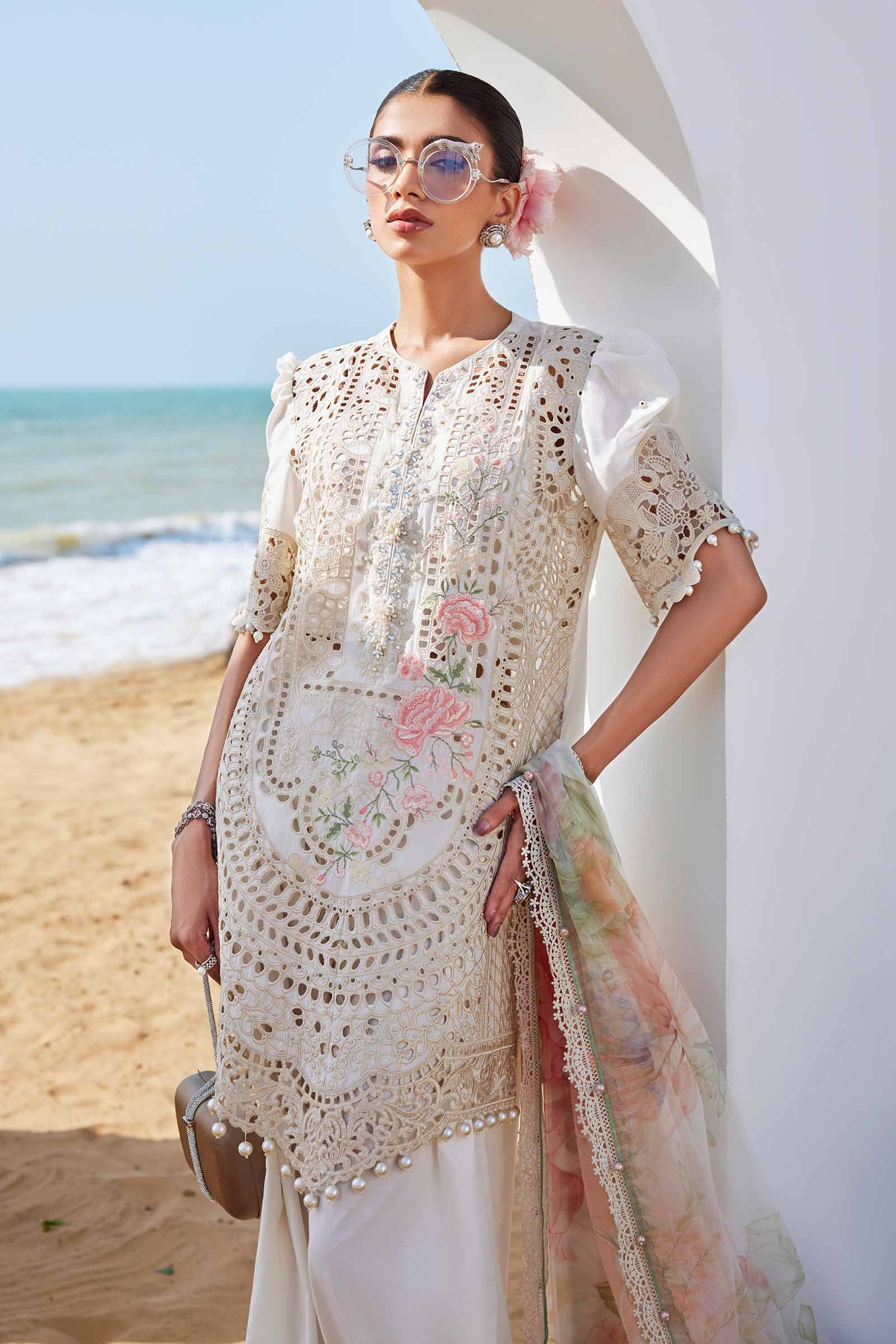 3 Piece Unstitched Embroidered Lawn Suit | EID LAWN-25-07 - Image 6