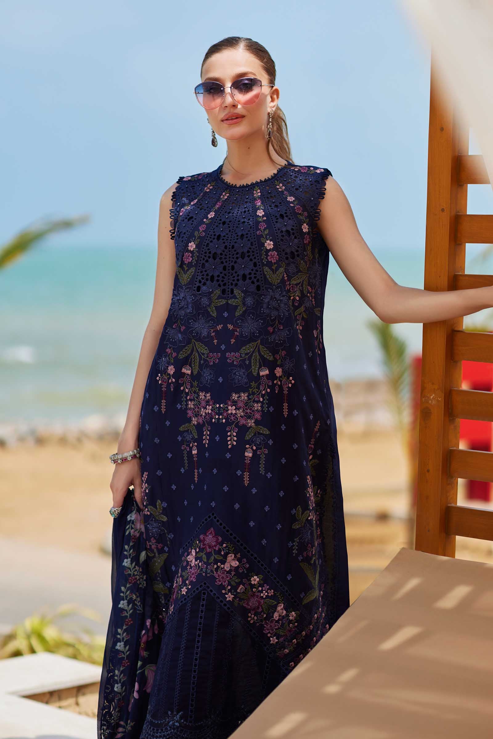 3 Piece Unstitched Embroidered Lawn Suit | EID LAWN-25-10 - Image 3