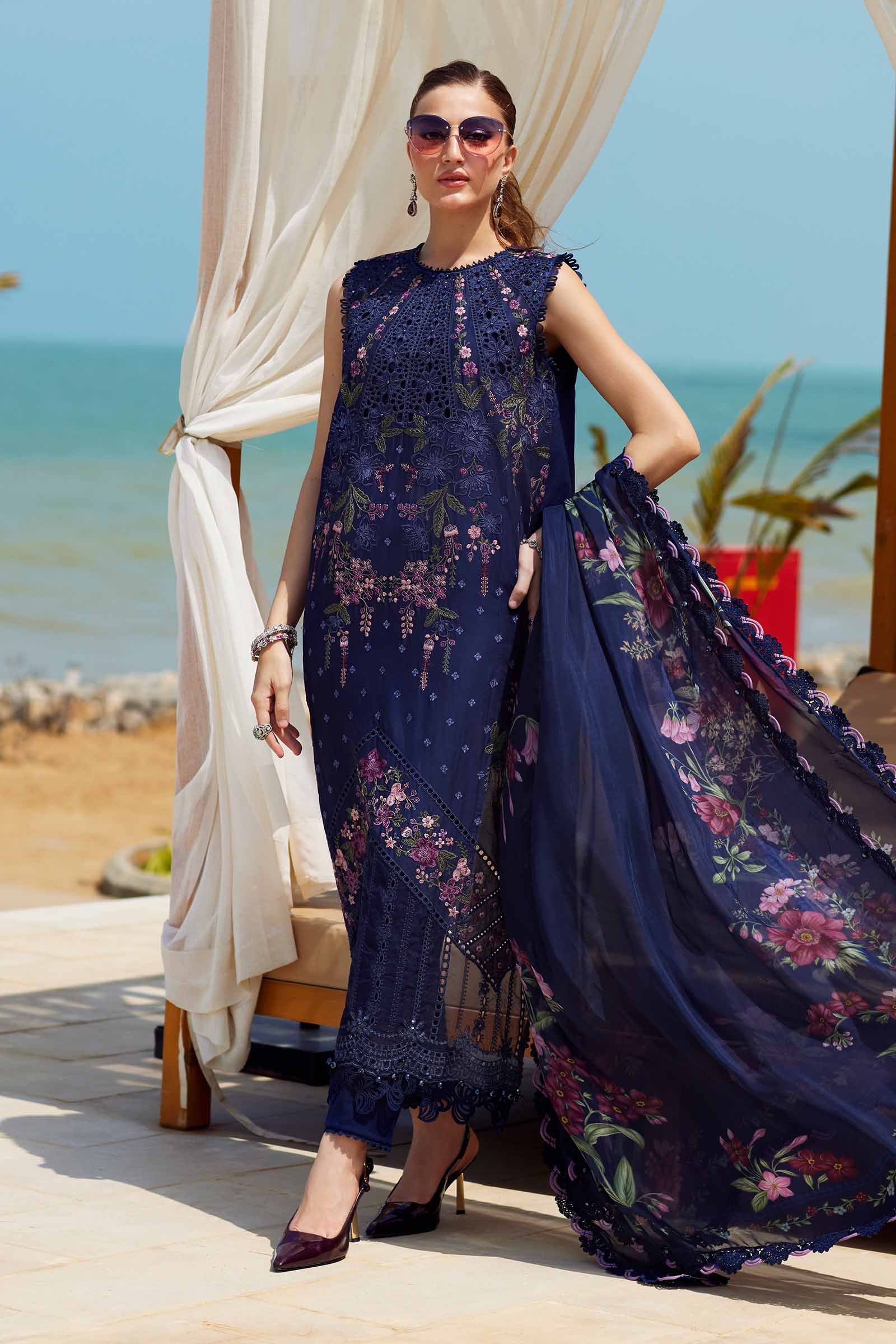 3 Piece Unstitched Embroidered Lawn Suit | EID LAWN-25-10 - Image 7