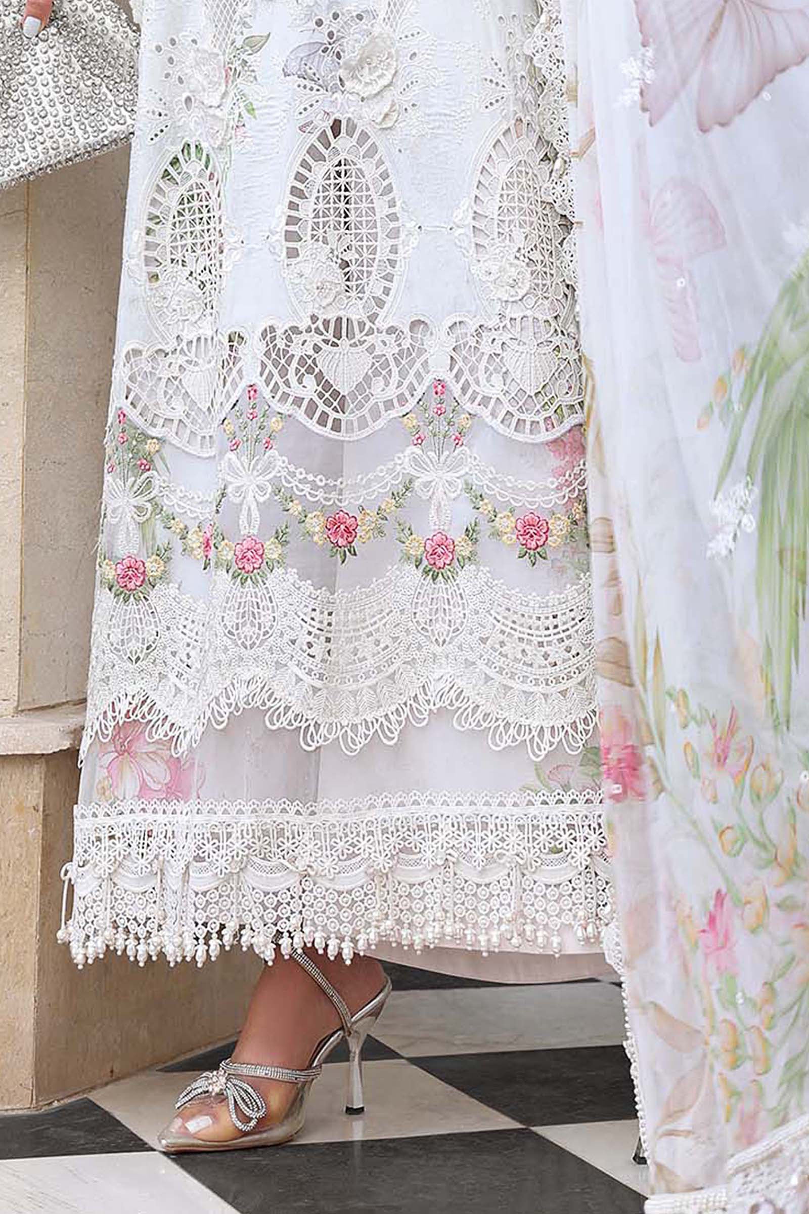3 Piece Unstitched Embroidered Lawn Suit - Image 4
