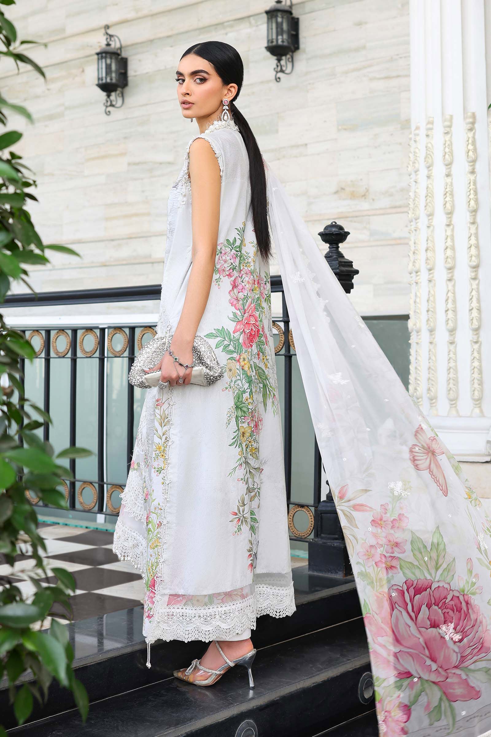 3 Piece Unstitched Embroidered Lawn Suit - Image 6
