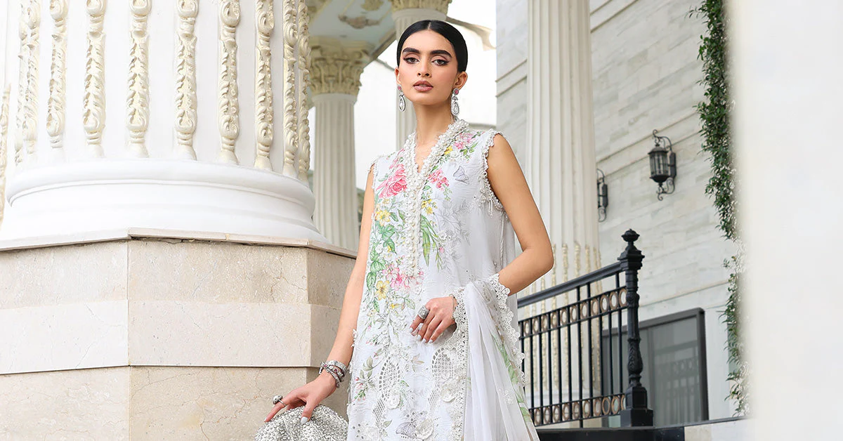 3 Piece Unstitched Embroidered Lawn Suit - Image 7
