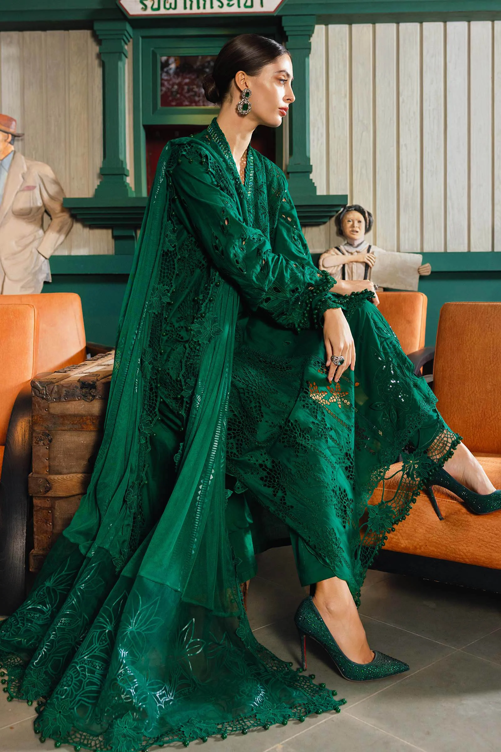 3 Piece Unstitched Embroidered Lawn Suit - Image 5