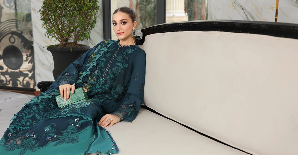 3 Piece Unstitched Embroidered Lawn Suit - Image 11