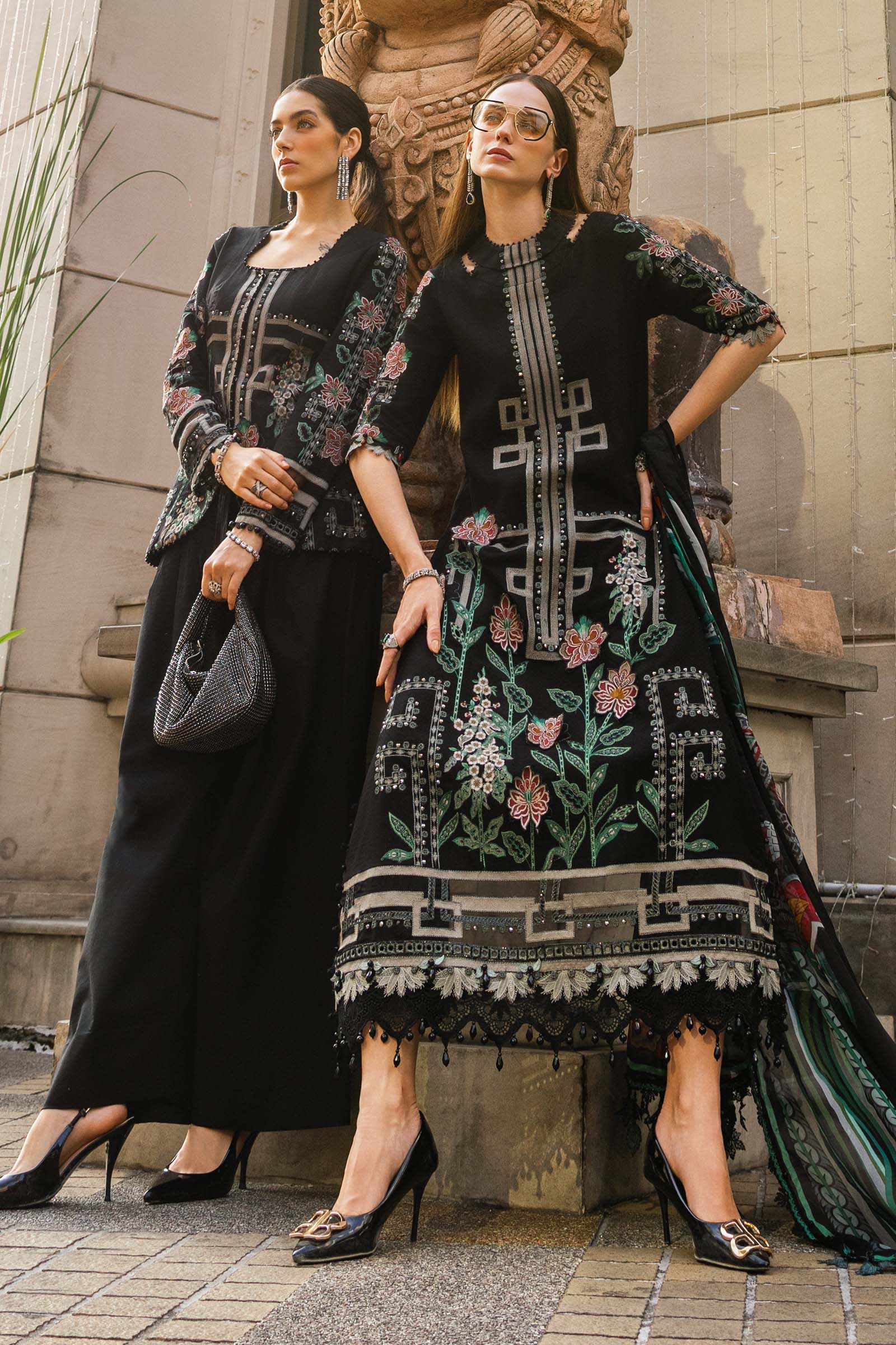 3 Piece Unstitched Embroidered Jacquard Lawn Suit - Image 3
