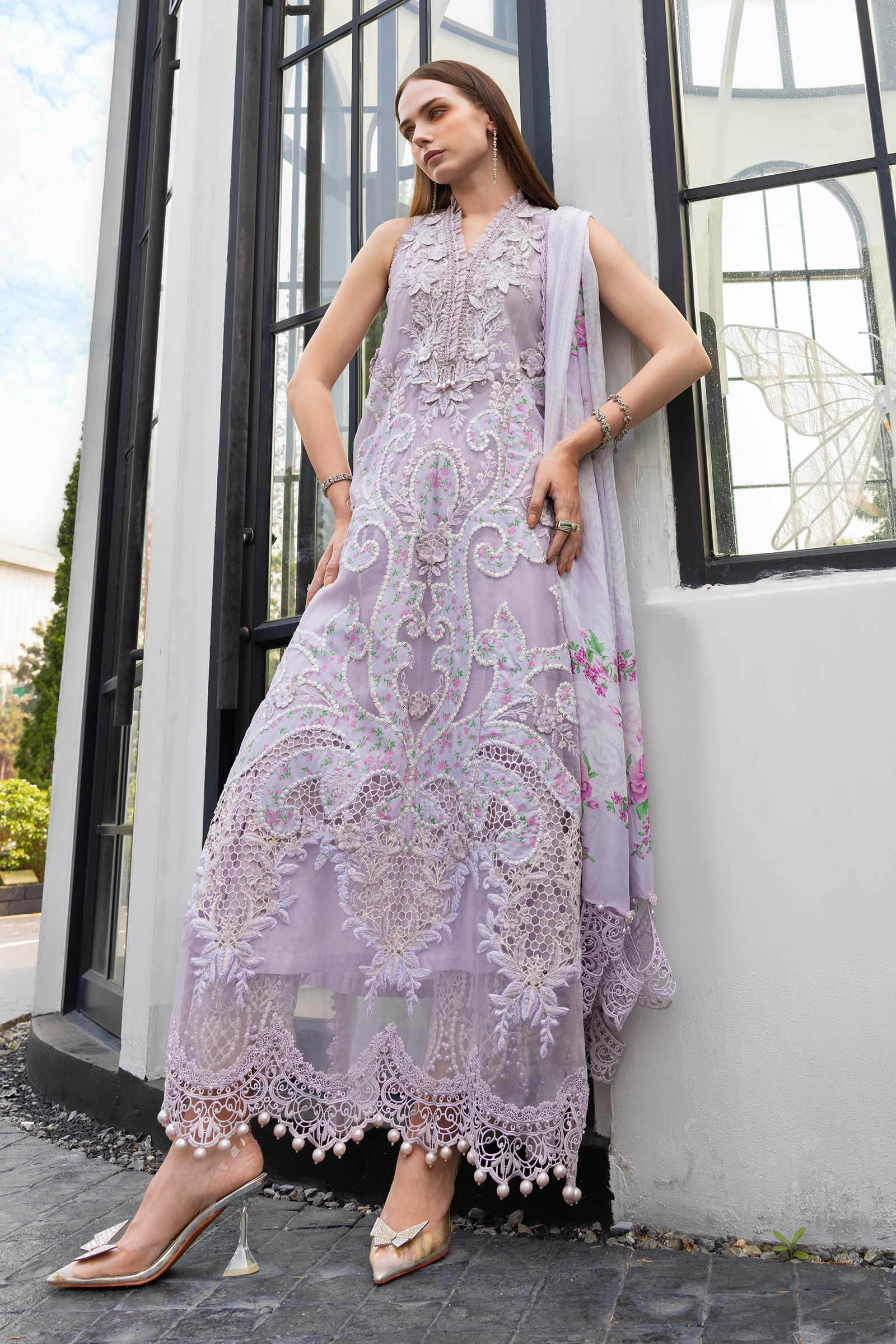 3 Piece Unstitched Embroidered Lawn Suit - Image 4