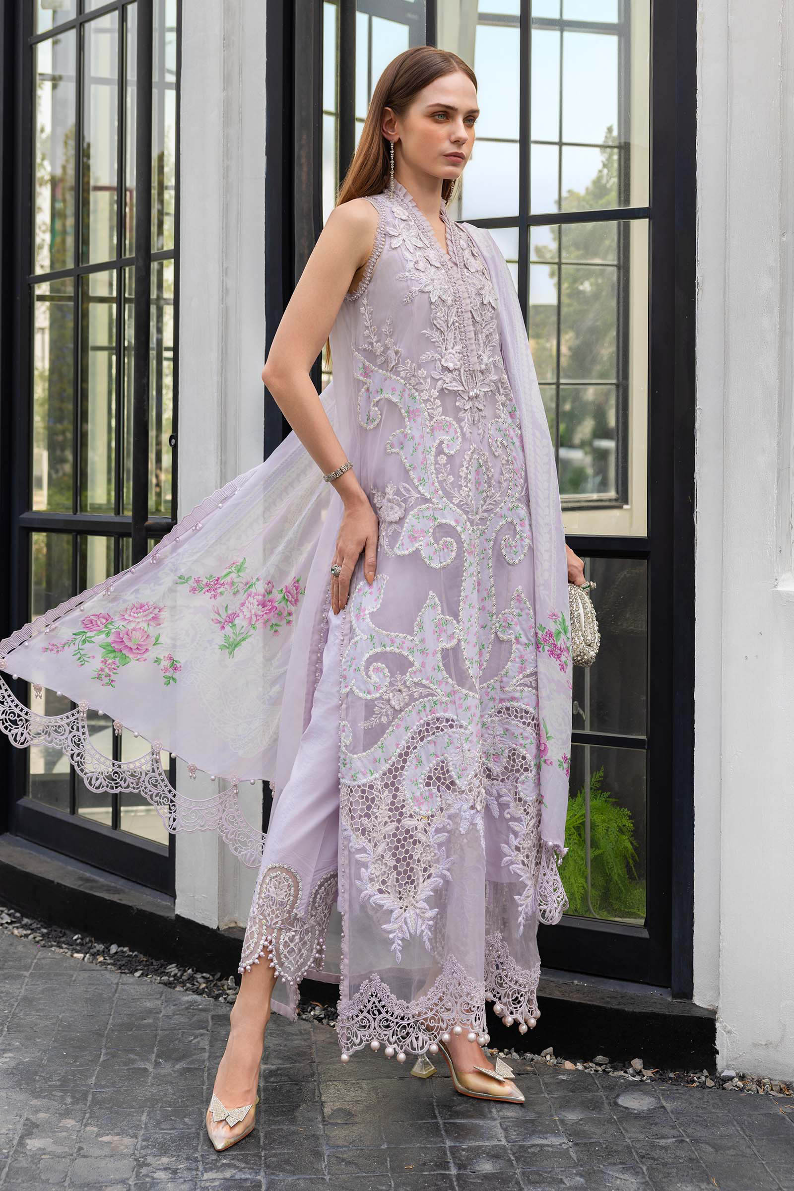 3 Piece Unstitched Embroidered Lawn Suit - Image 5
