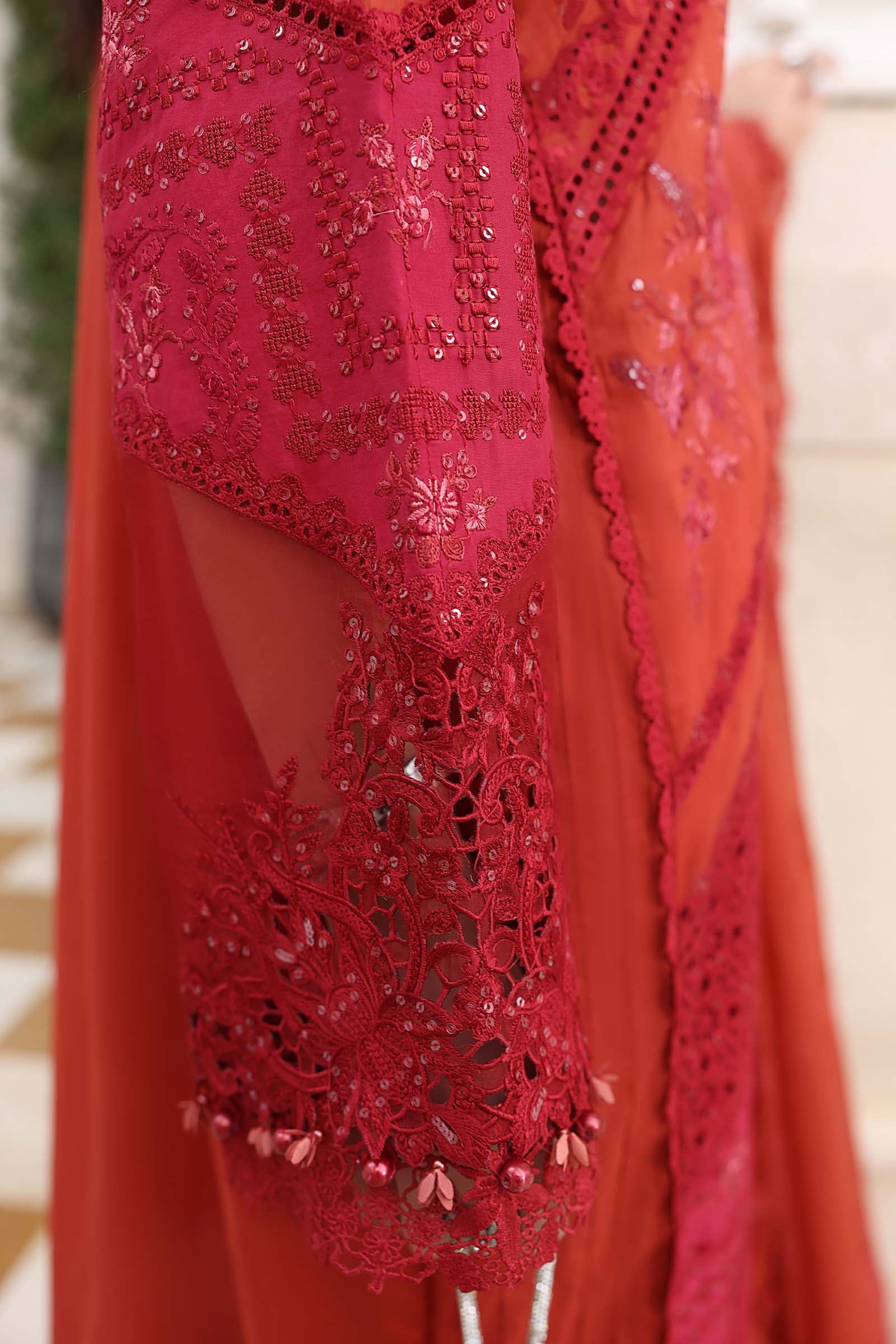 3 Piece Unstitched Embroidered Lawn Suit - Image 11