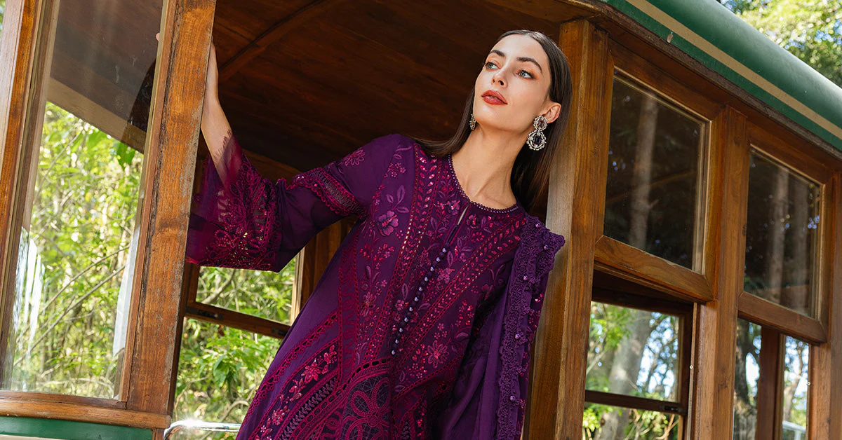 3 Piece Unstitched Embroidered Lawn Suit - Image 11