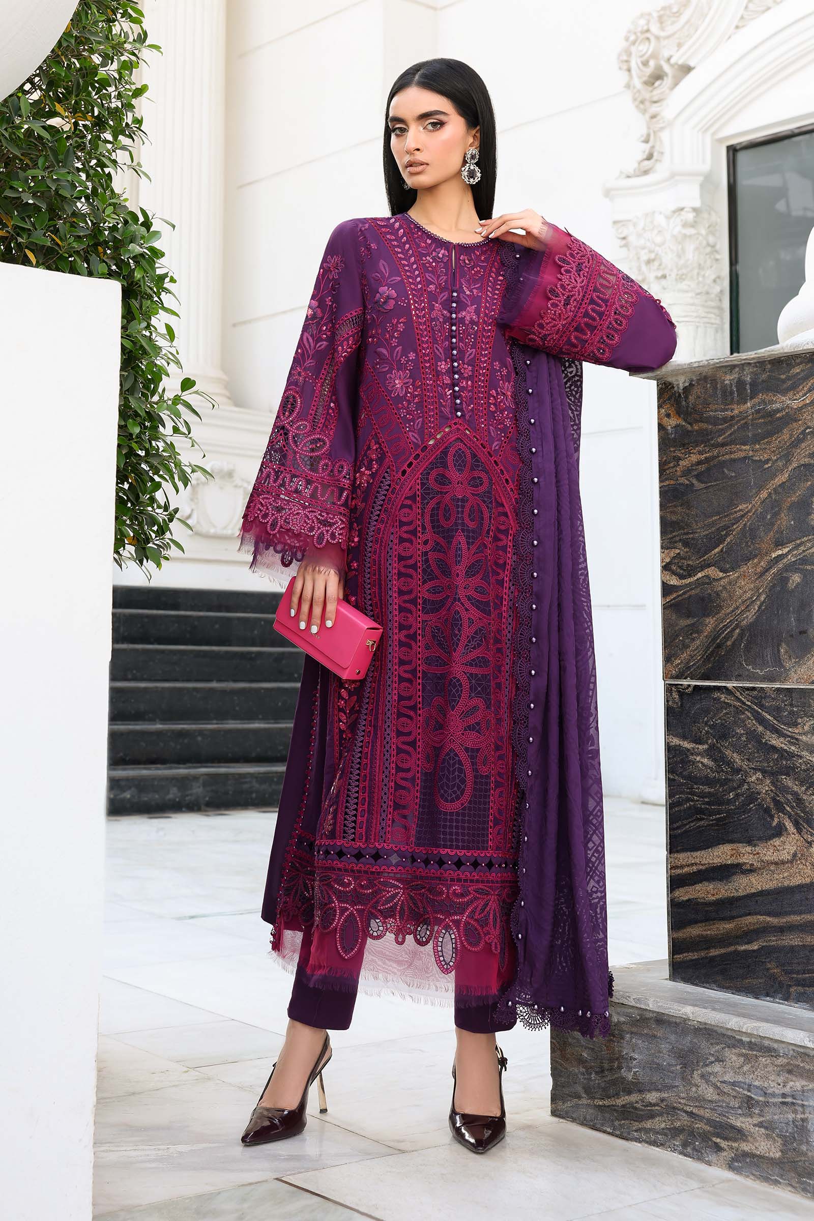 3 Piece Unstitched Embroidered Lawn Suit - Image 5