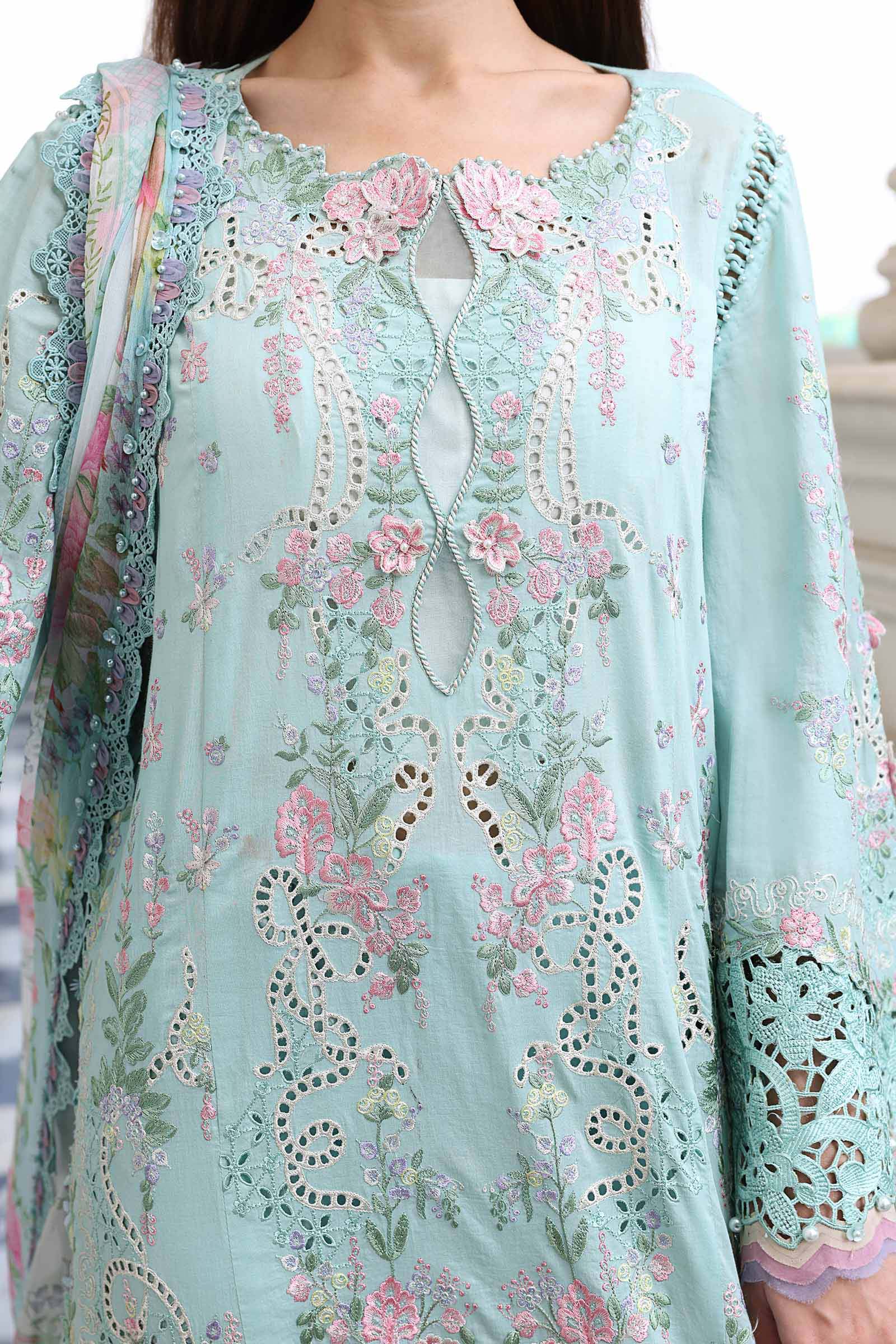 3 Piece Unstitched Embroidered Lawn Suit - Image 4