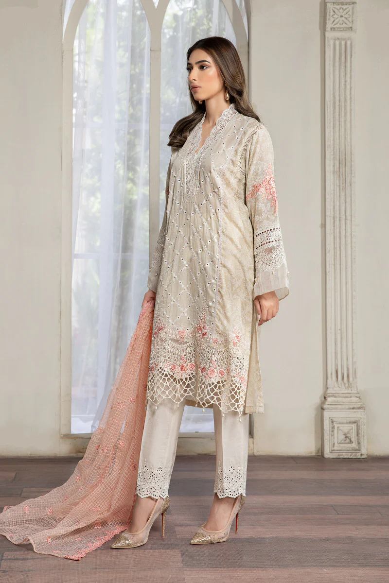 Suit Off White and Peach ELS-21-05 - Image 2