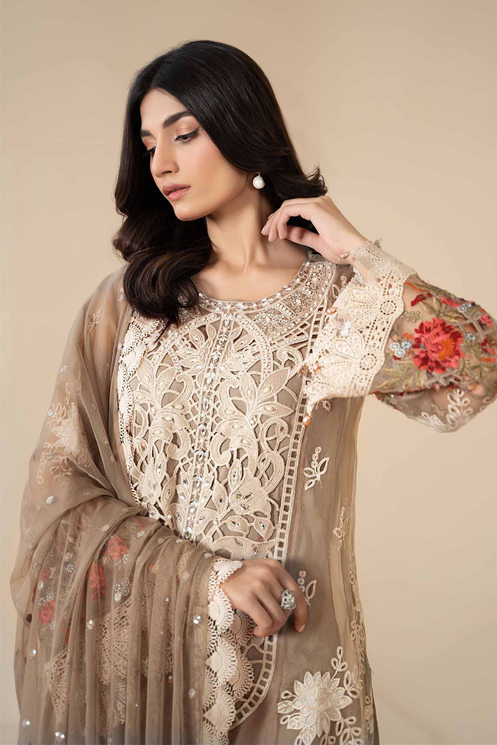 3 Piece Embroidered Organza Suit | ELS-24-01 - Image 2