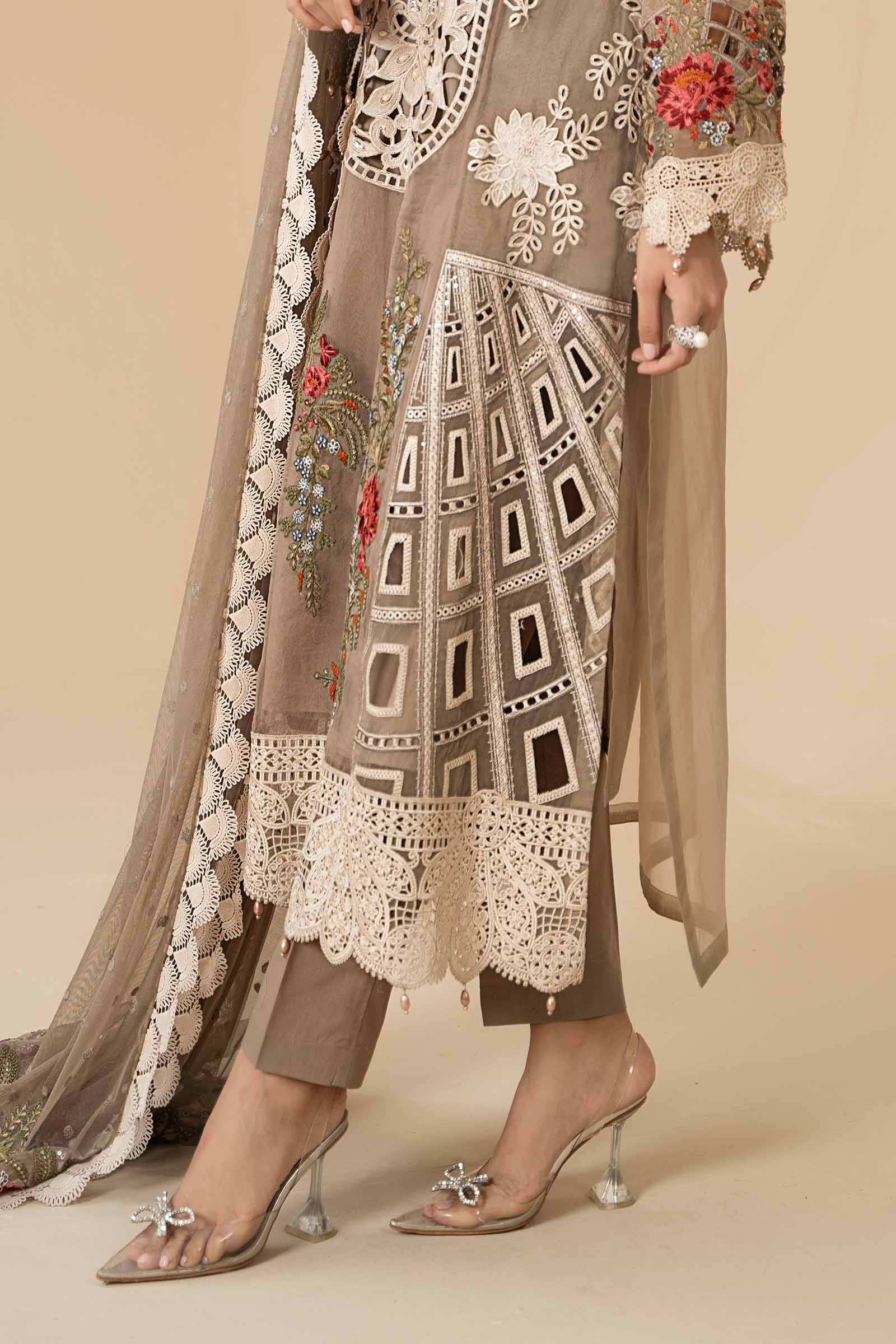 3 Piece Embroidered Organza Suit | ELS-24-01 - Image 5