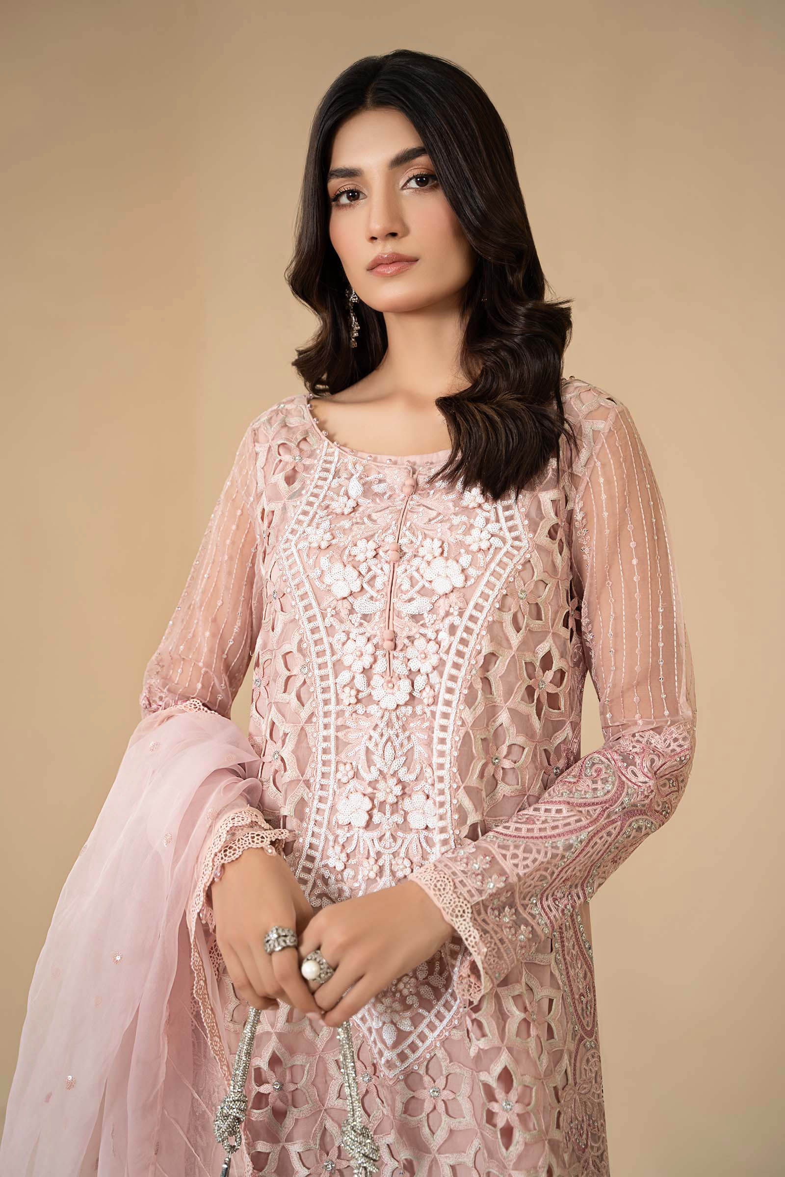 3 Piece Embroidered Organza Suit | ELS-24-06 - Image 2