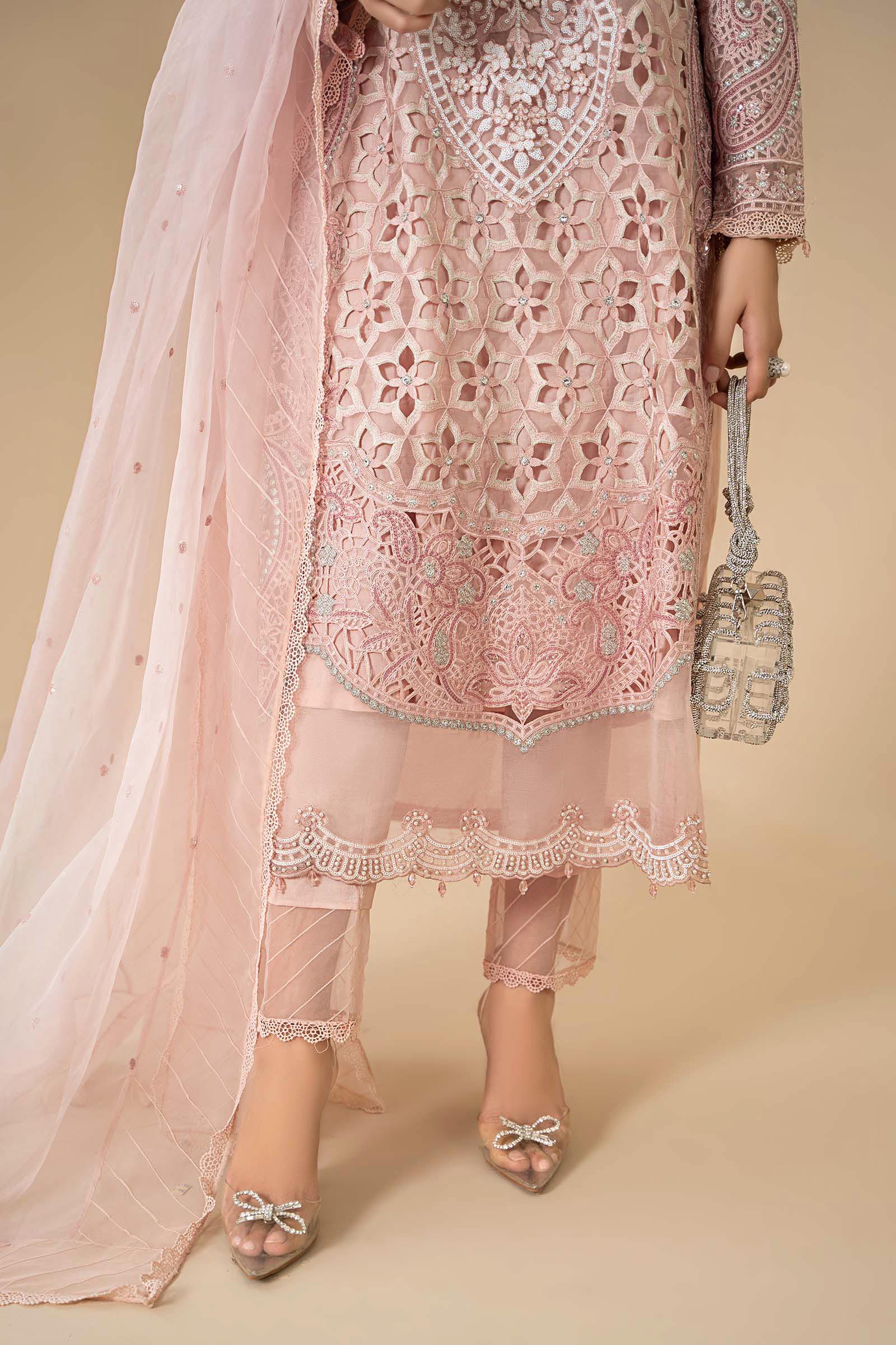 3 Piece Embroidered Organza Suit | ELS-24-06 - Image 4