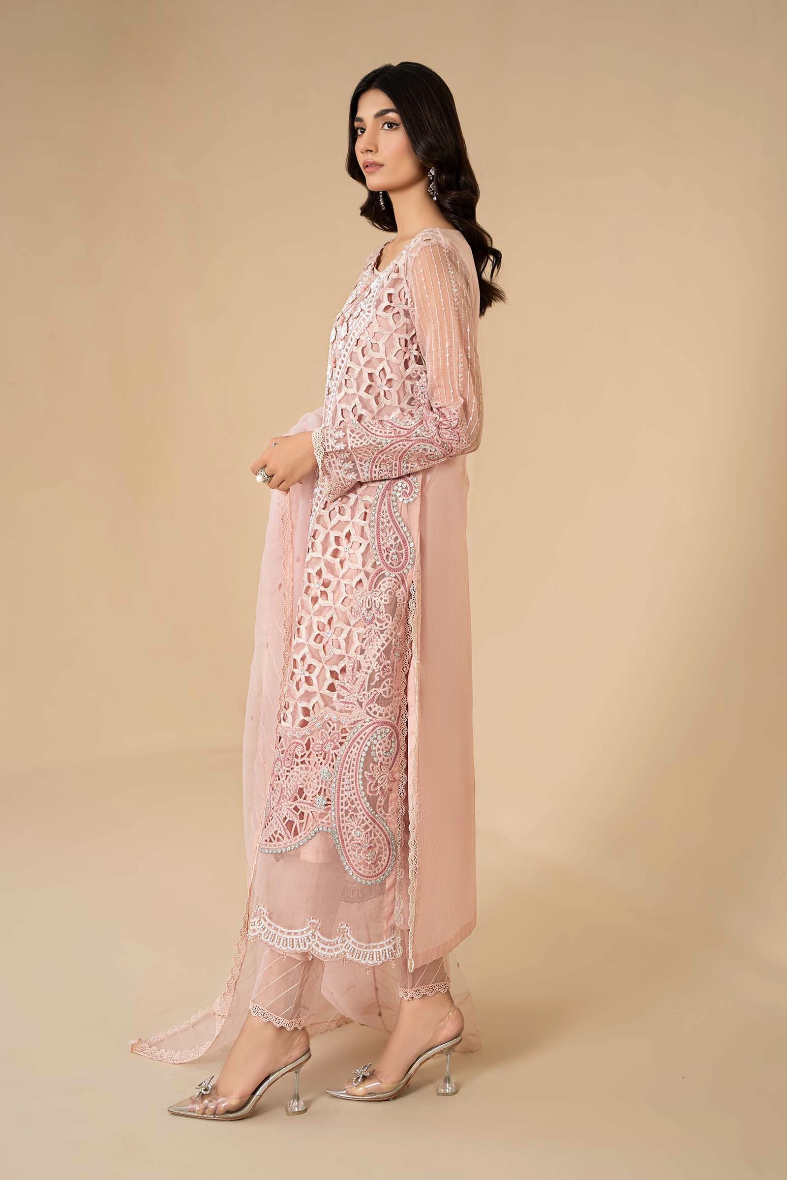3 Piece Embroidered Organza Suit | ELS-24-06 - Image 5