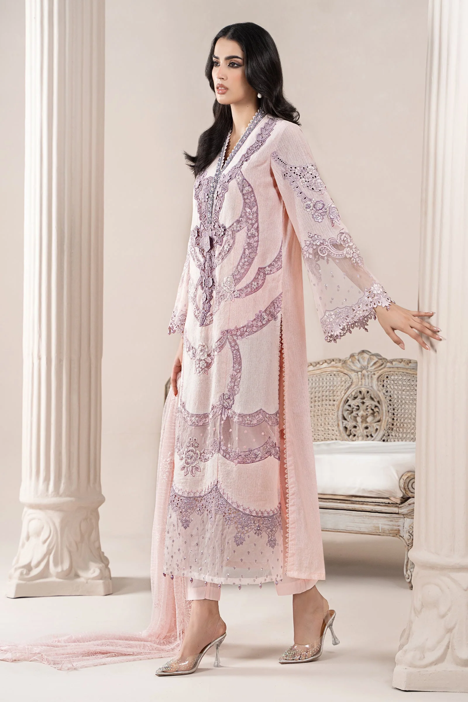 3 Piece Embroidered Jacquard Lawn Suit | ELS-25-02 - Image 3