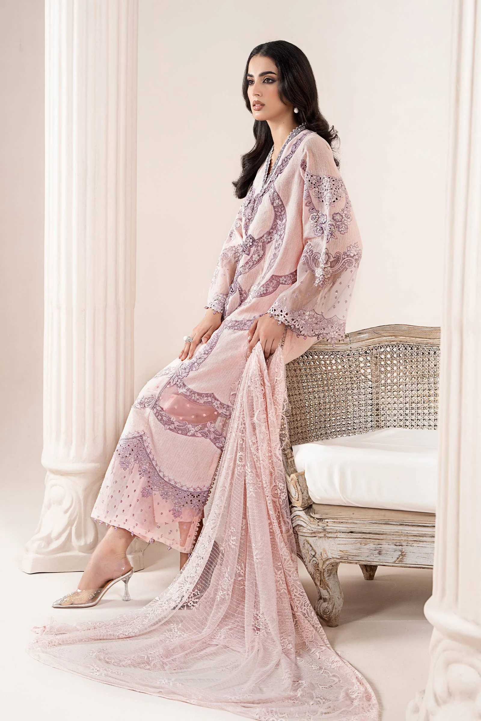 3 Piece Embroidered Jacquard Lawn Suit | ELS-25-02 - Image 6