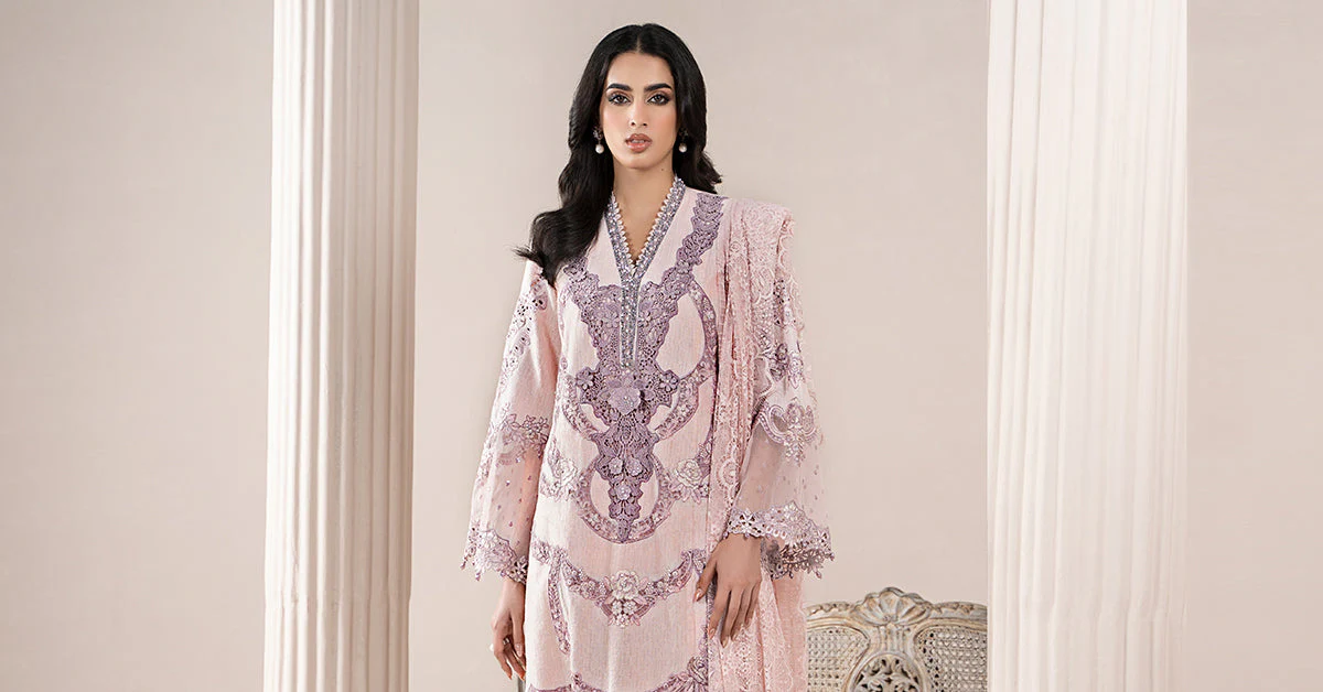 3 Piece Embroidered Jacquard Lawn Suit | ELS-25-02 - Image 8