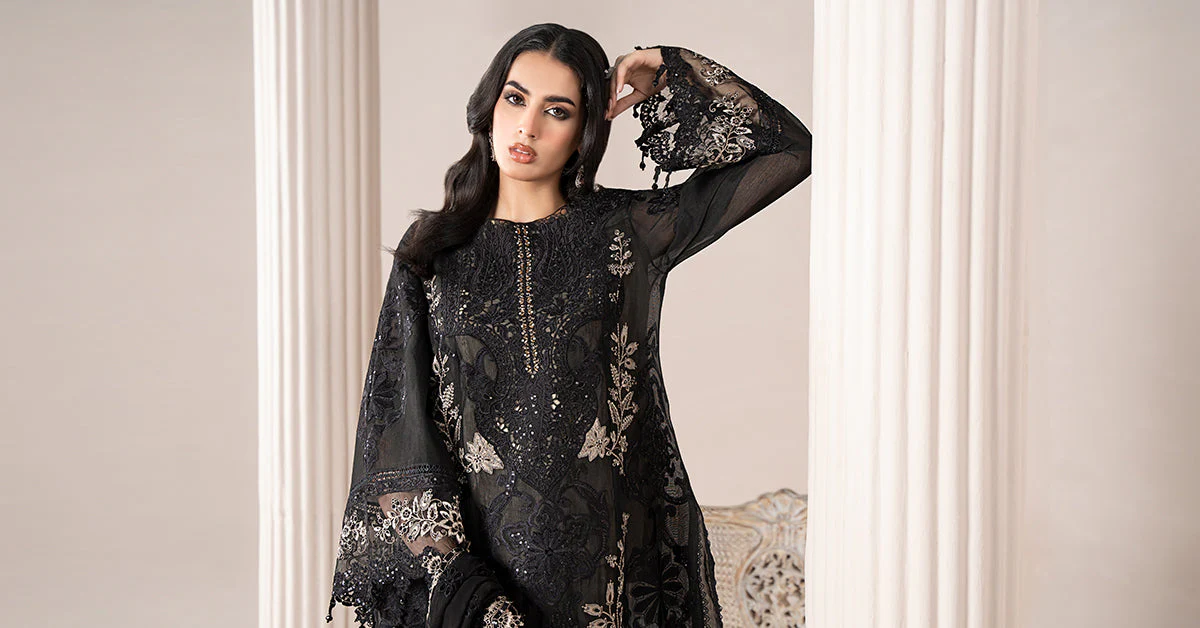 3 Piece Embroidered Paper Cotton Suit | ELS-25-03 - Image 7