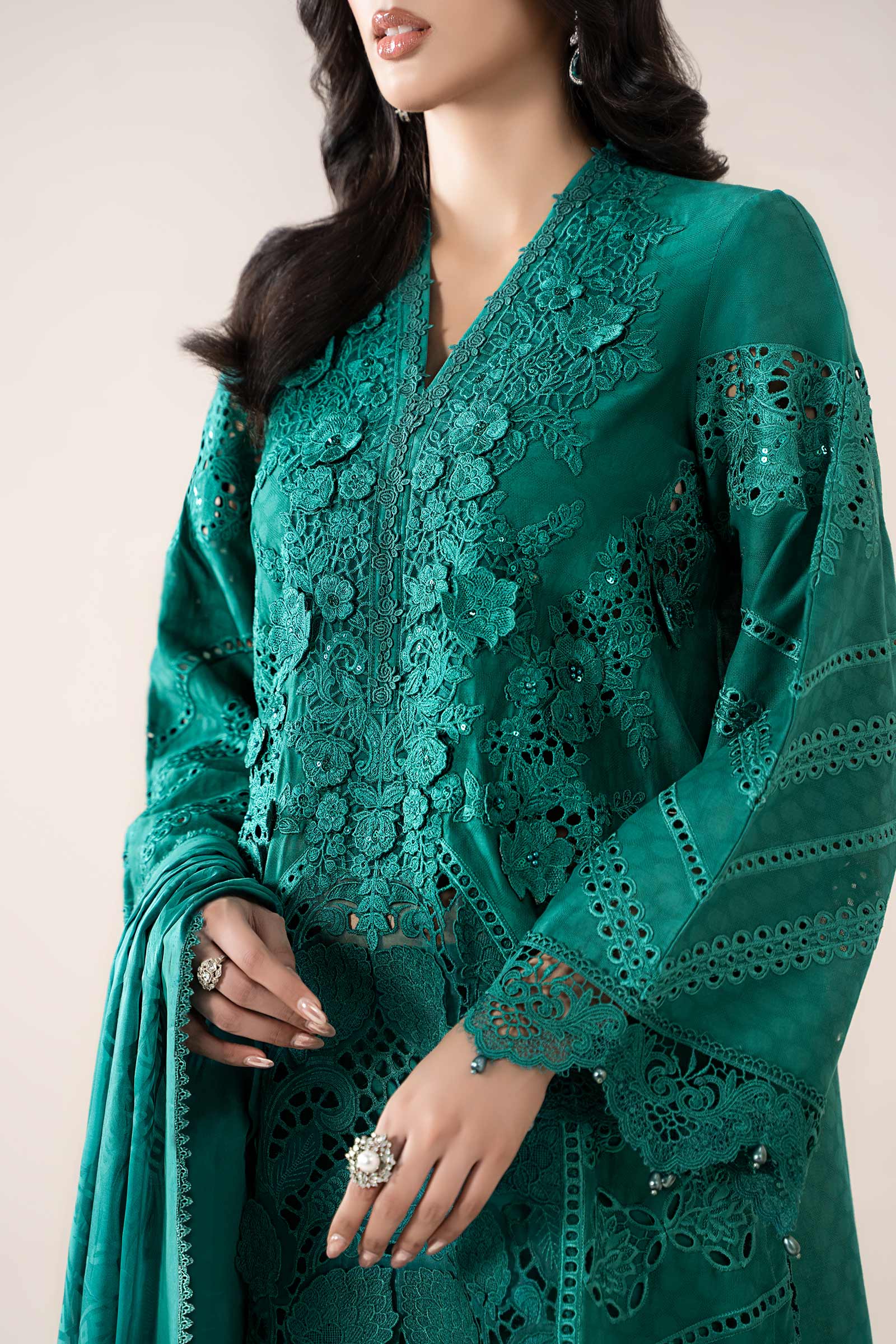 3 Piece Embroidered Jacquard Lawn Suit | ELS-25-05 - Image 3
