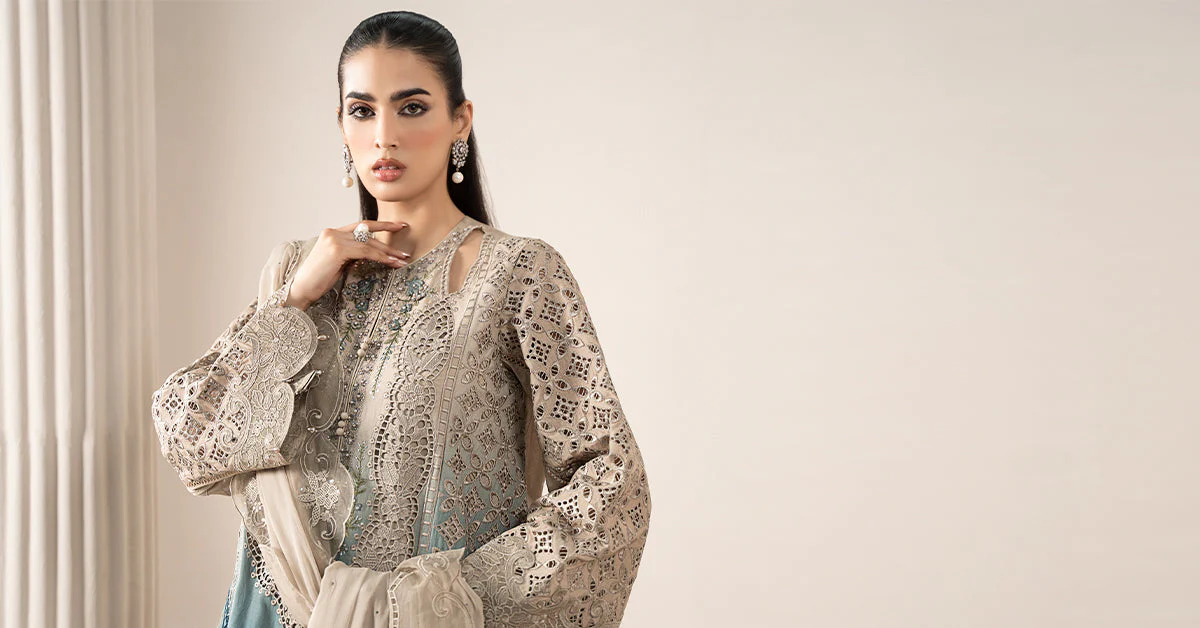 3 Piece Embroidered Lawn Suit | ELS-25-08 - Image 12