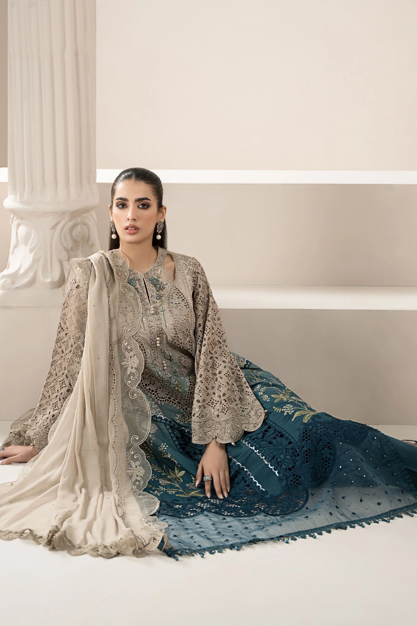 3 Piece Embroidered Lawn Suit | ELS-25-08 - Image 4