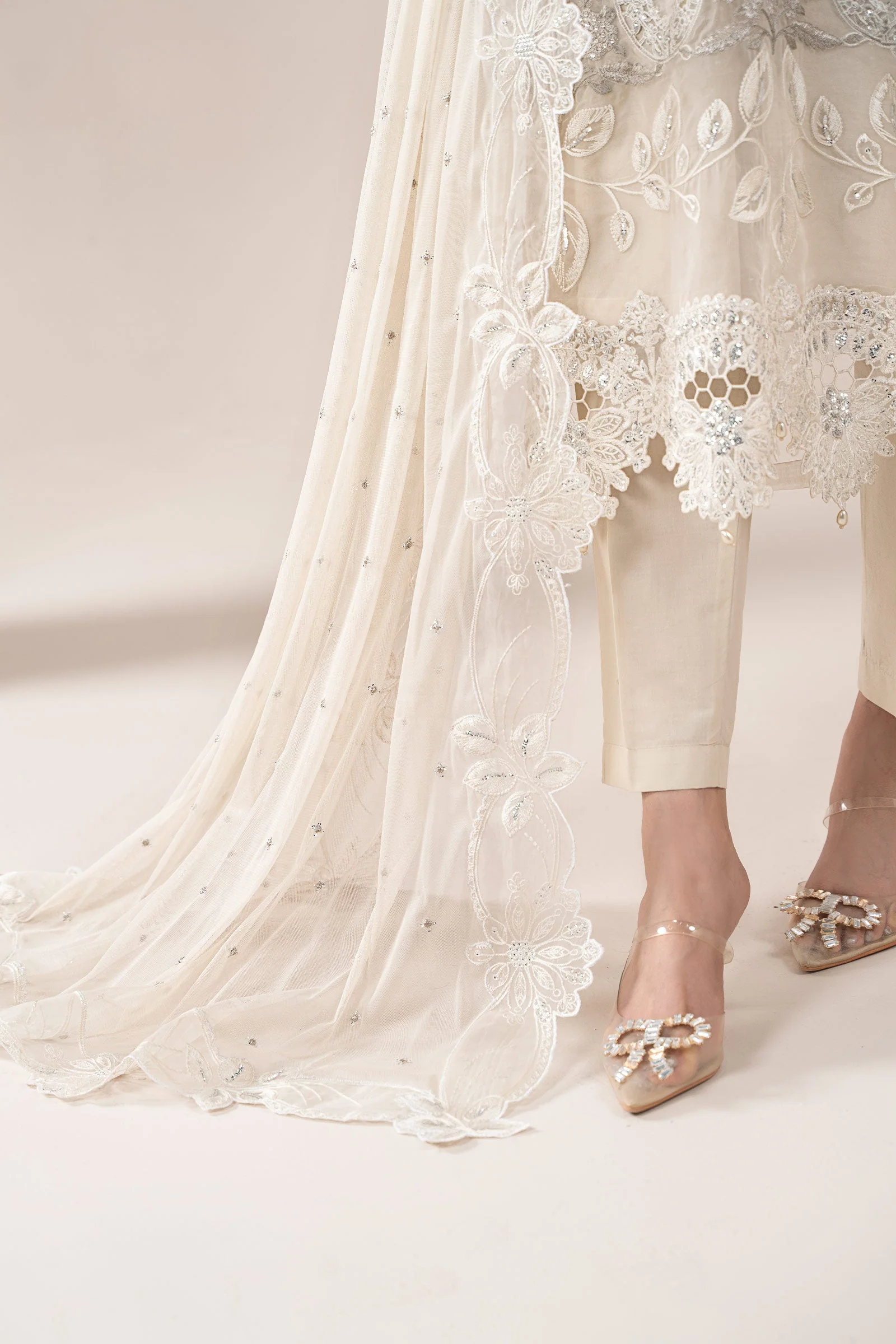 3 Piece Embroidered Organza Suit | ELS-25-09 - Image 6