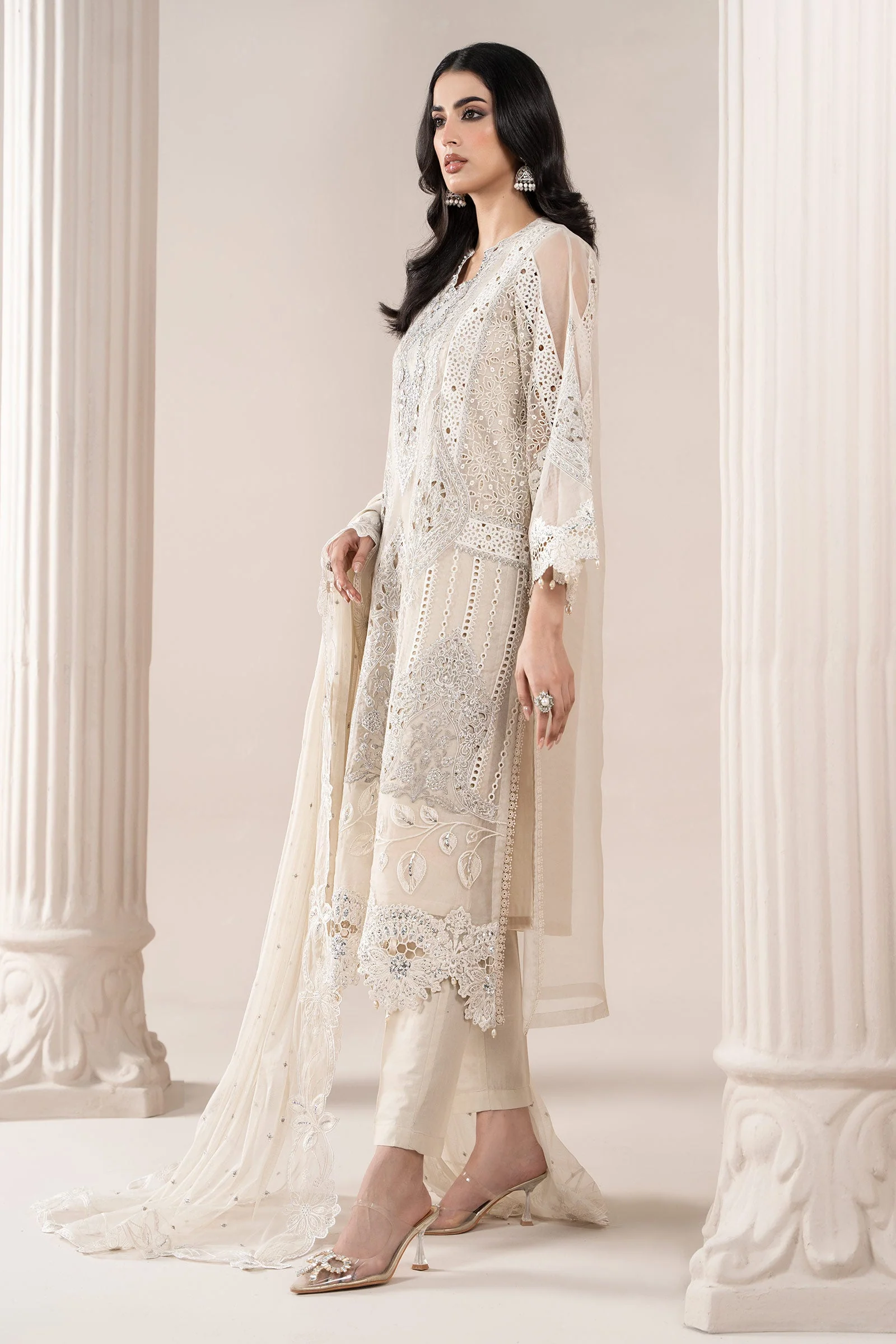 3 Piece Embroidered Organza Suit | ELS-25-09 - Image 8