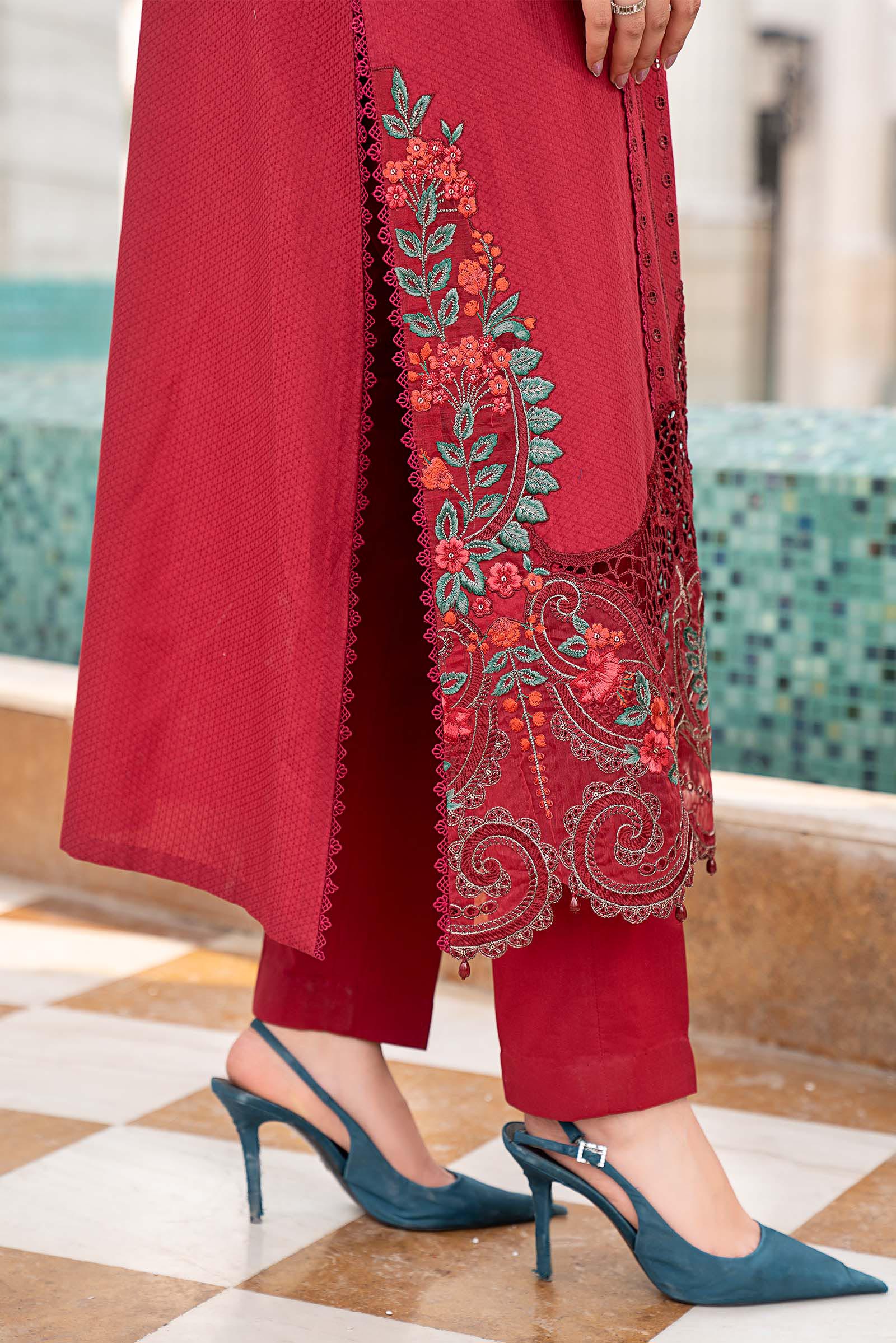 3 Piece Embroidered Jacquard Lawn Suit - Image 5