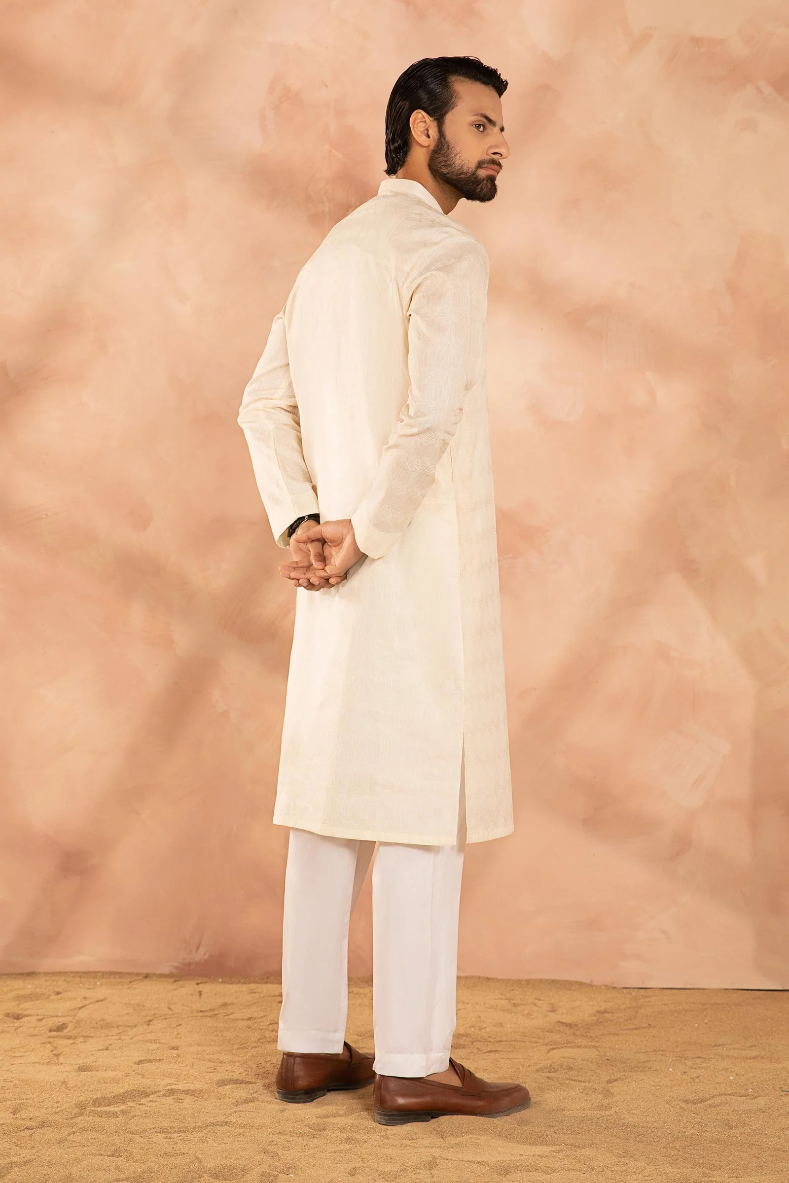 Embroidered Cotton Kurta - Image 4