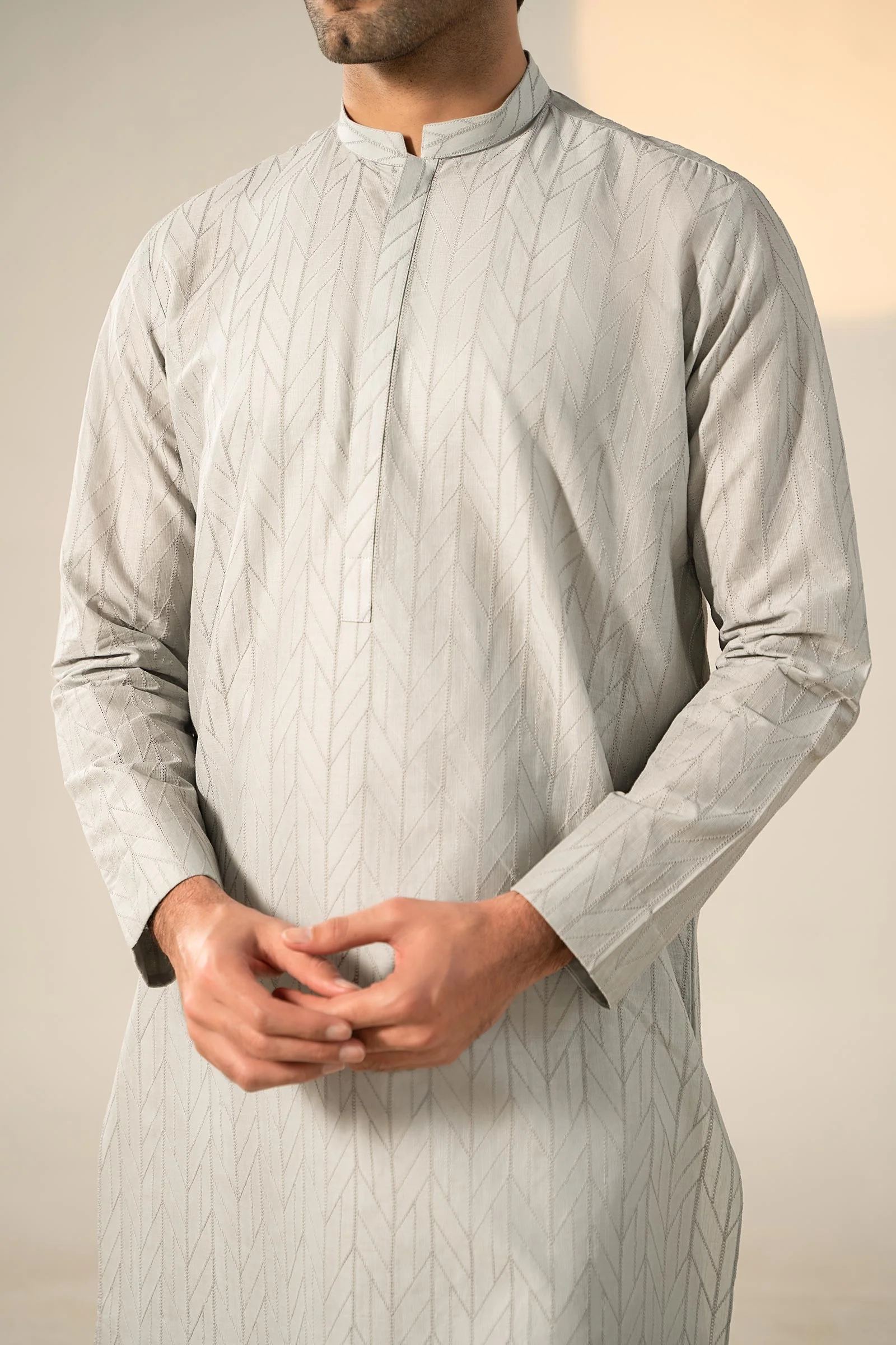 Embroidered Cotton Kurta - Image 3