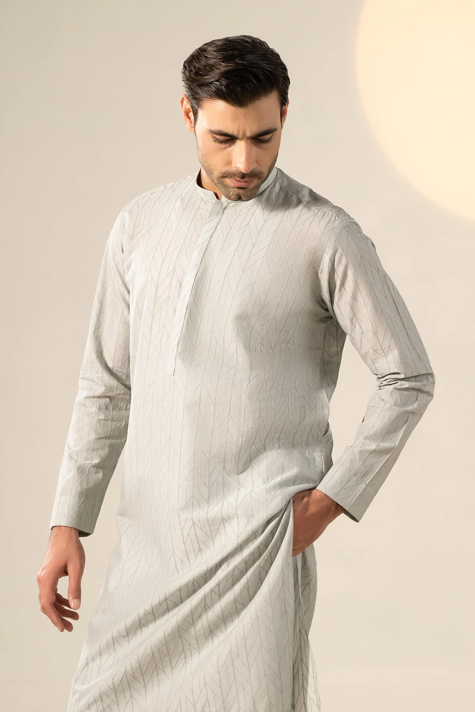 Embroidered Cotton Kurta - Image 4