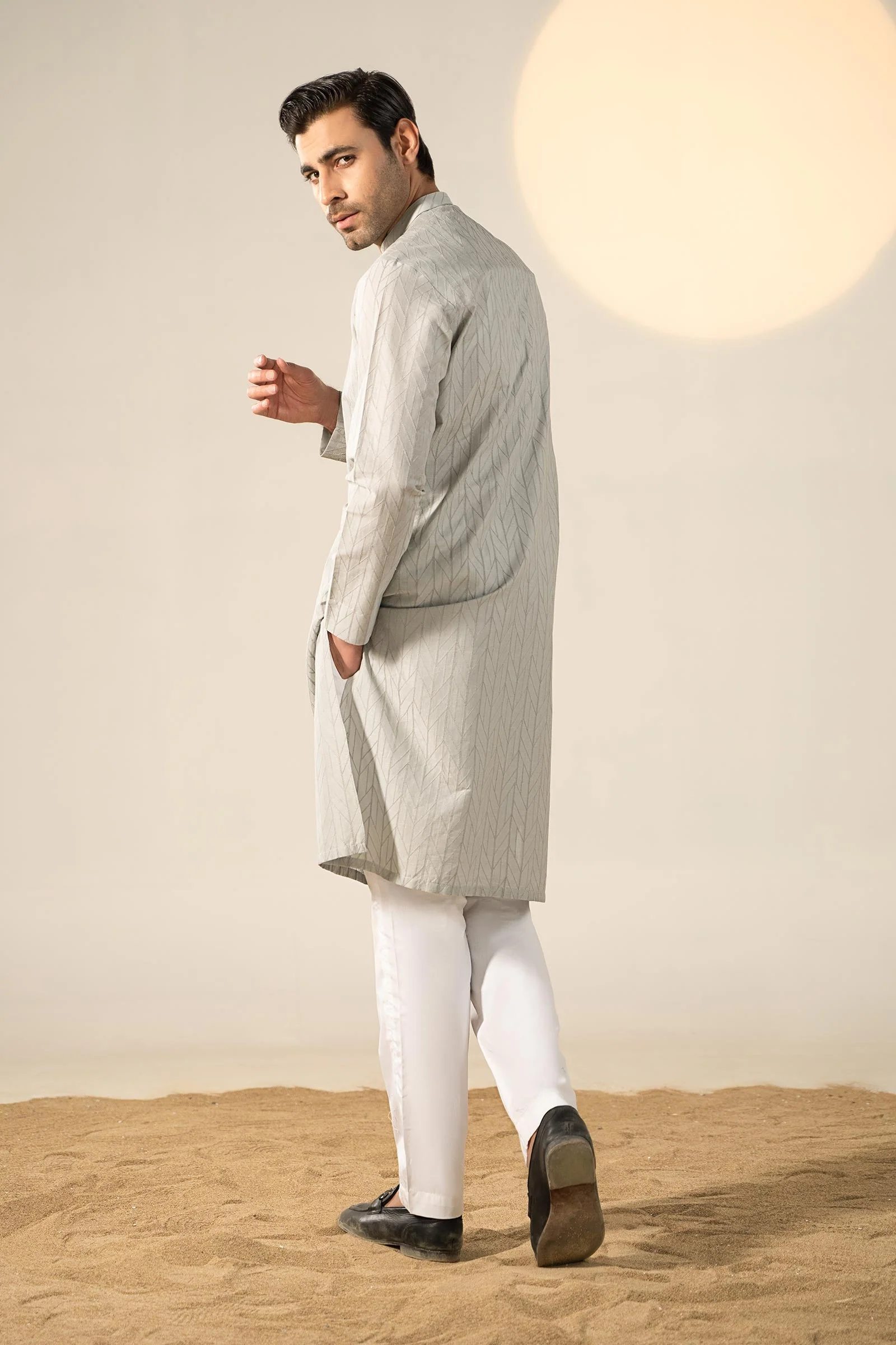 Embroidered Cotton Kurta - Image 6