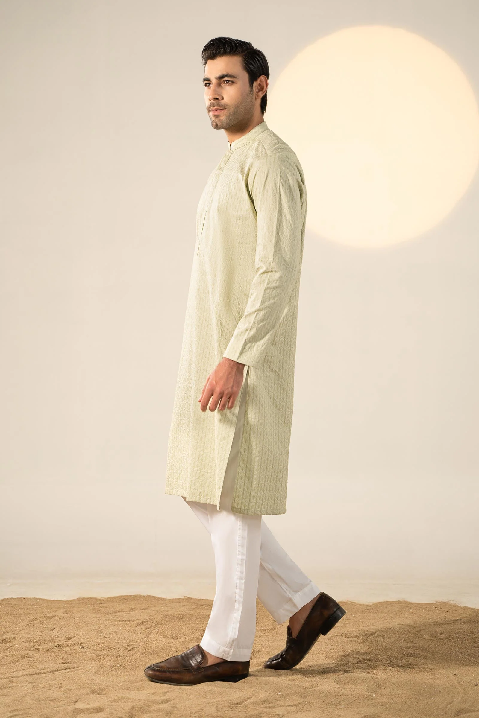 Embroidered Cotton Kurta - Image 5