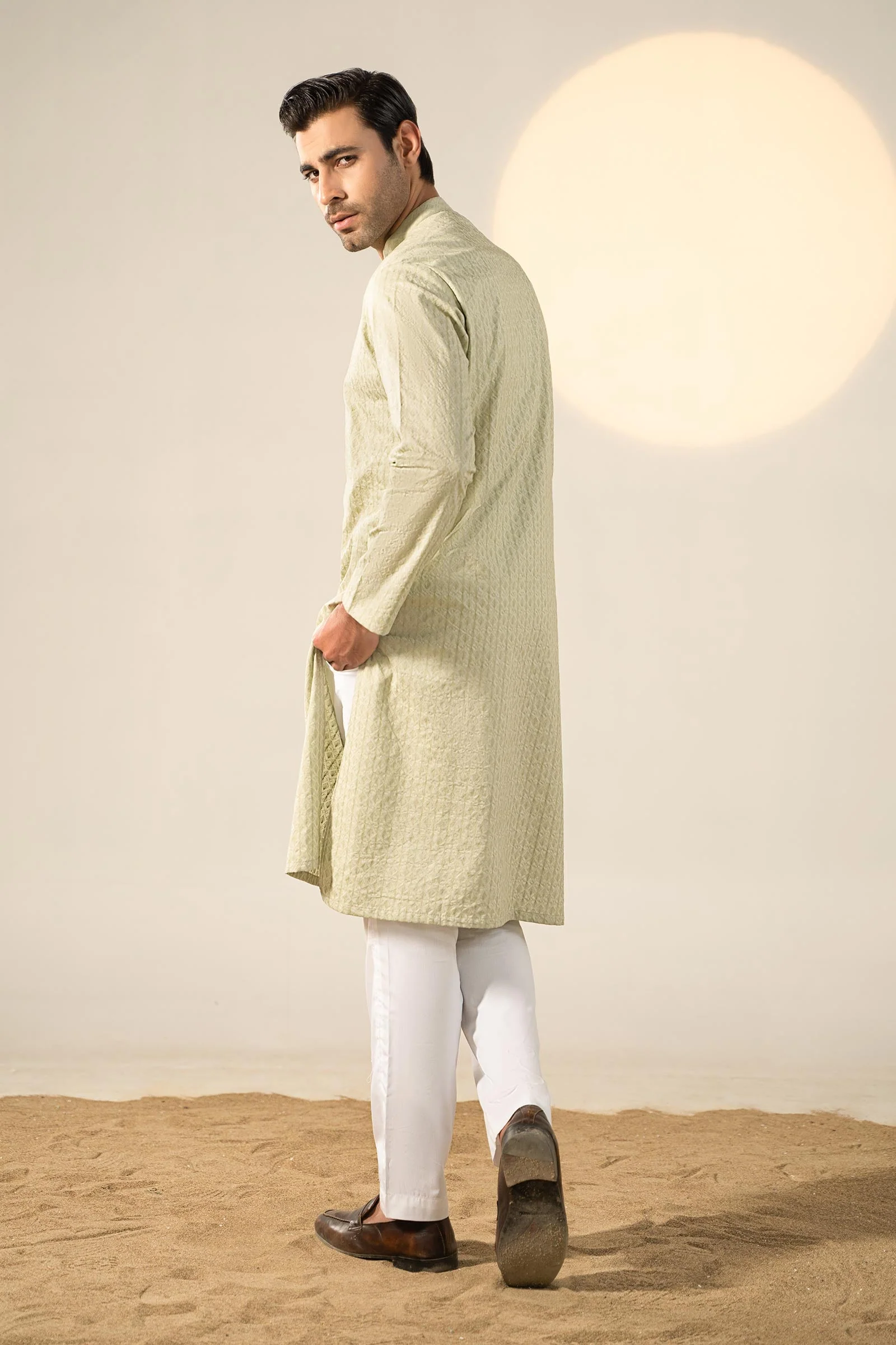 Embroidered Cotton Kurta - Image 6