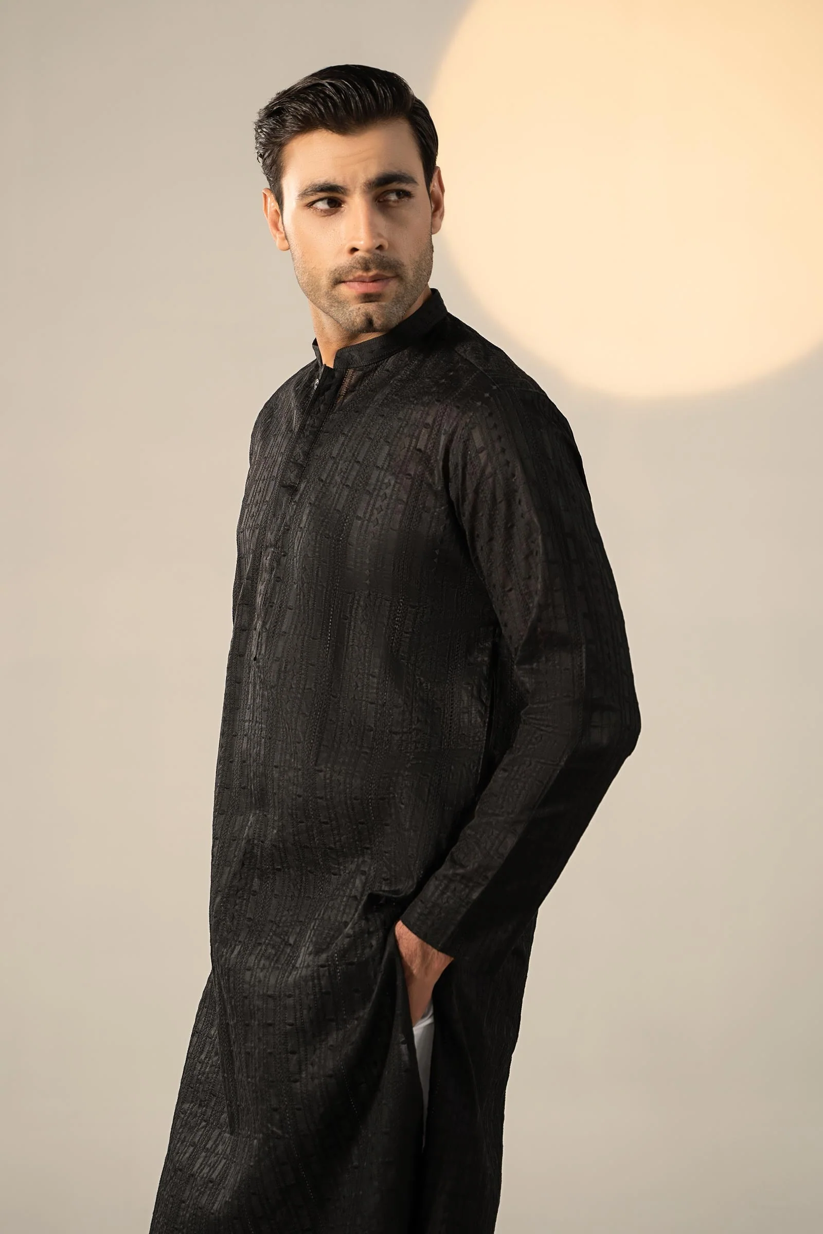 Embroidered Cotton Kurta - Image 5