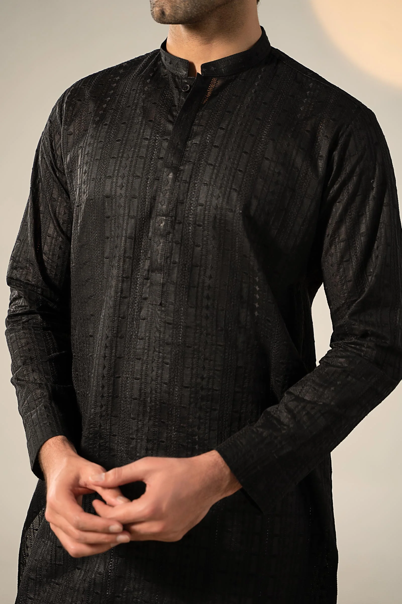 Embroidered Cotton Kurta - Image 7