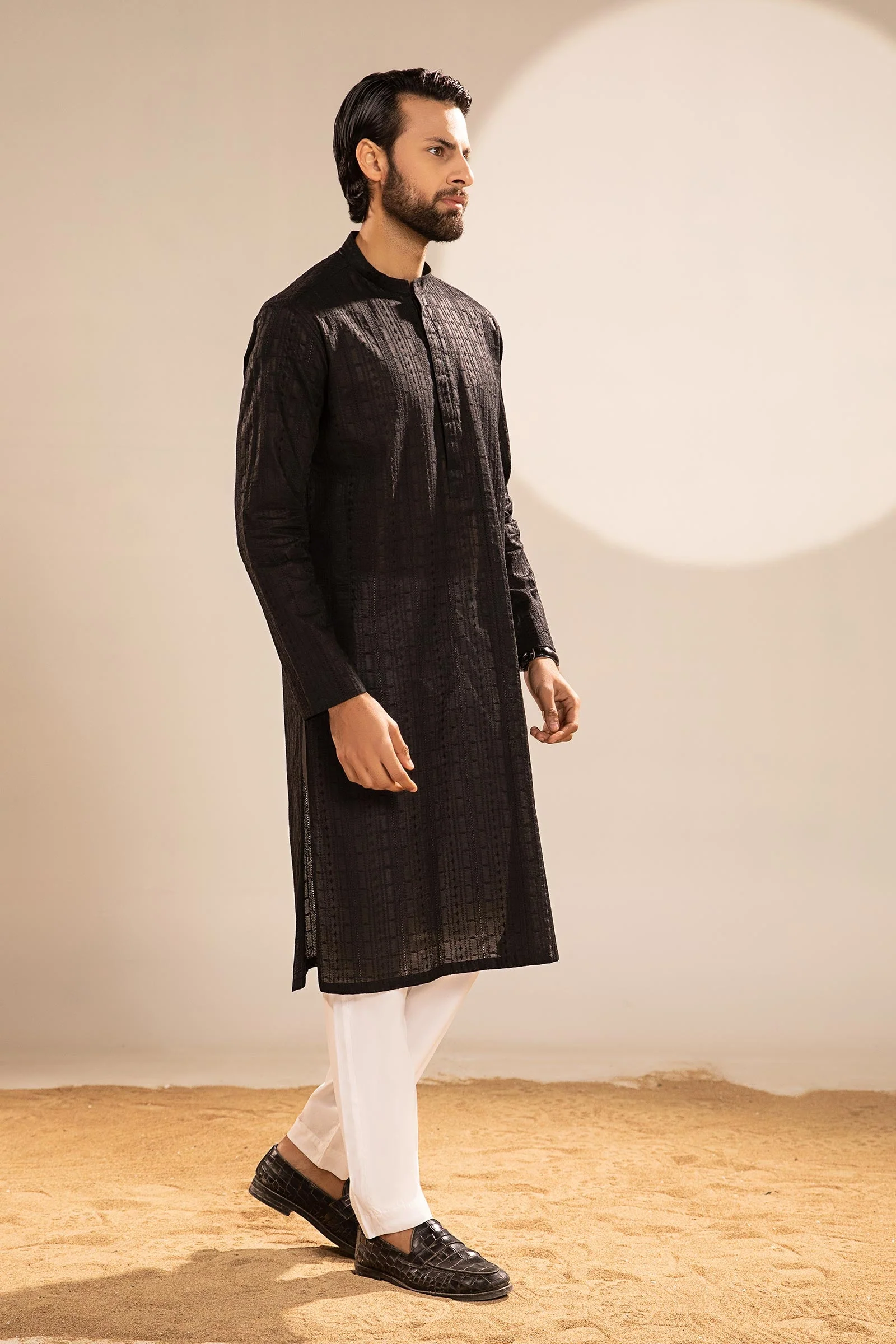 Embroidered Cotton Kurta - Image 8