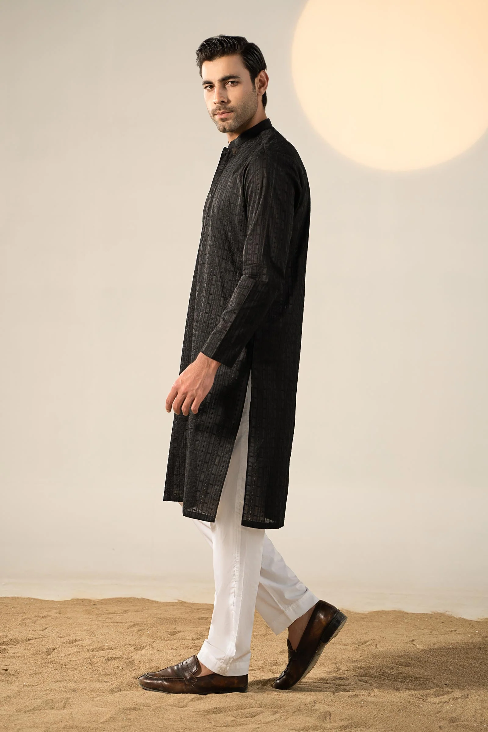 Embroidered Cotton Kurta - Image 9