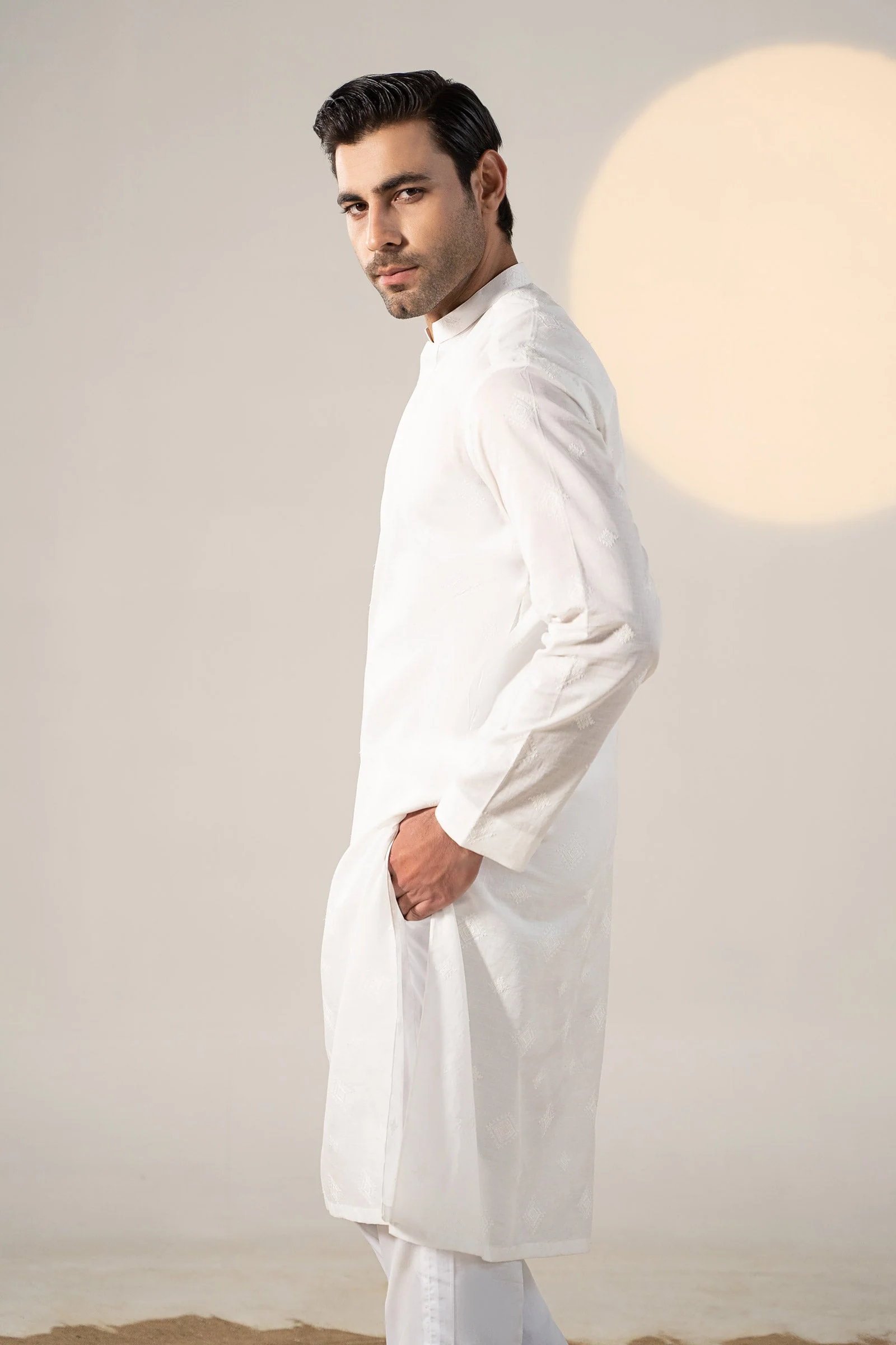 Embroidered Cotton Kurta - Image 5