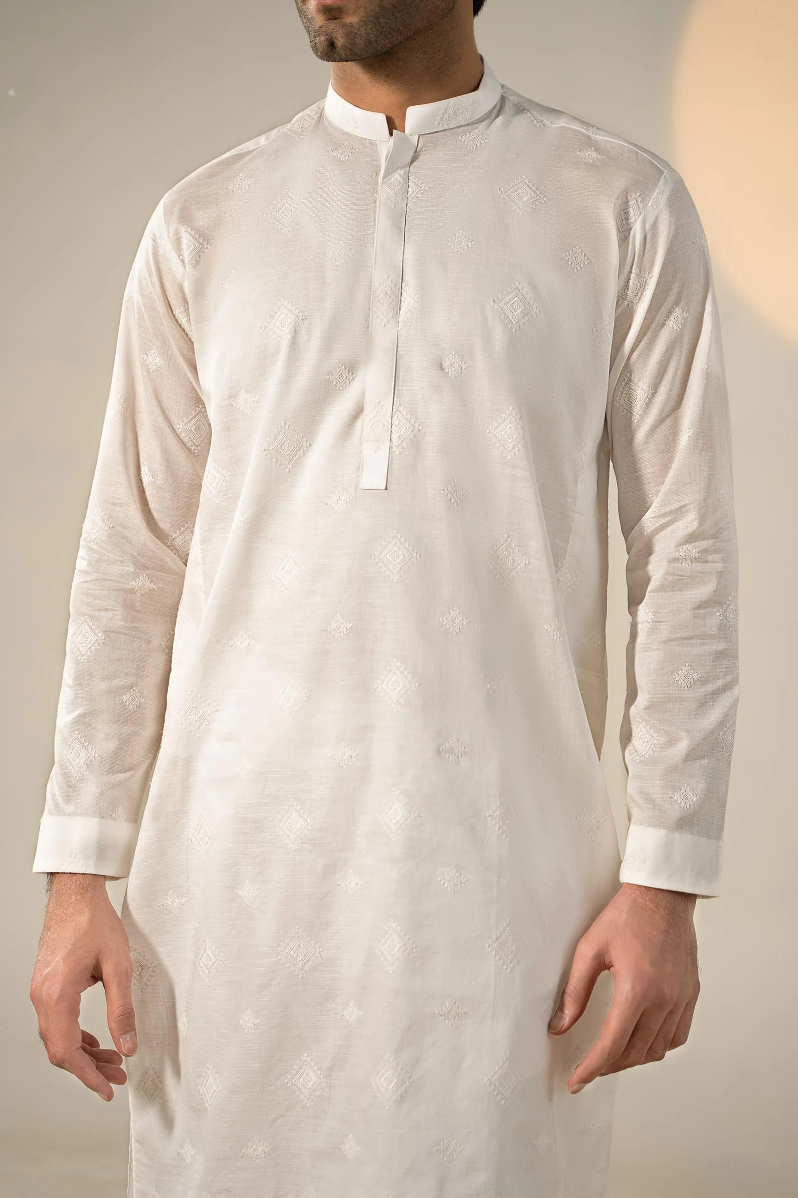 Embroidered Cotton Kurta - Image 6