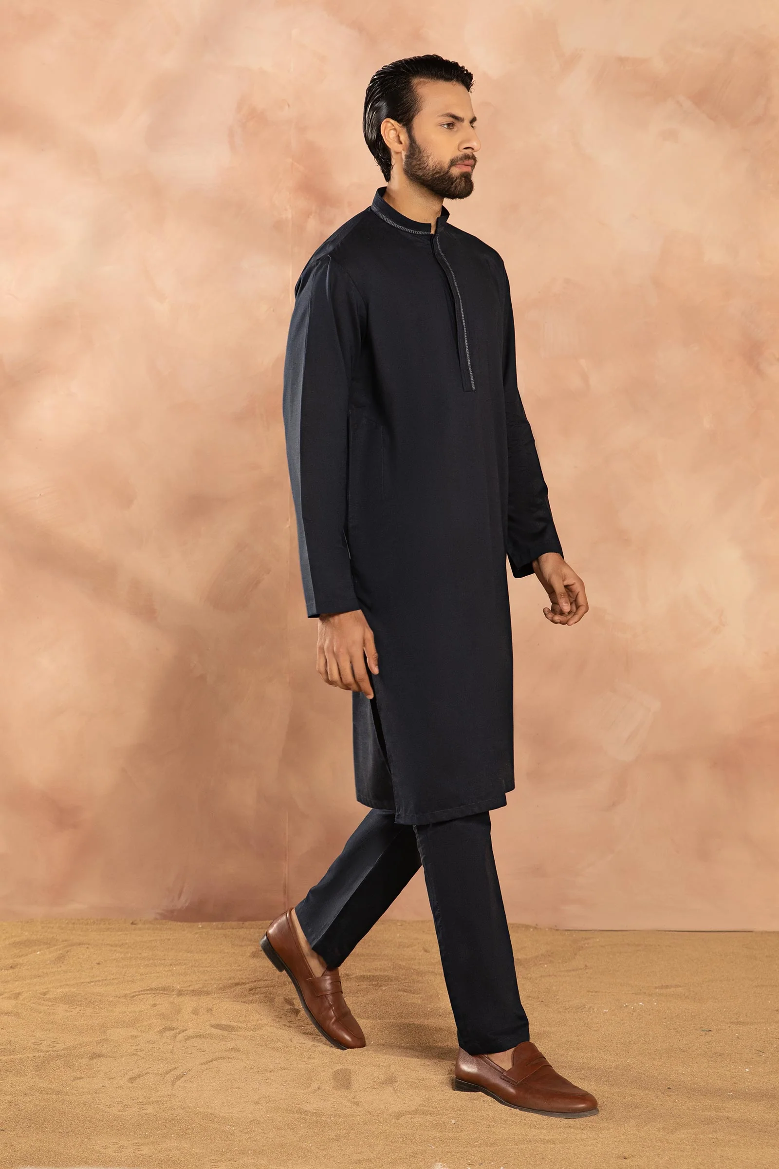 Embroidered Cotton Silk Suit