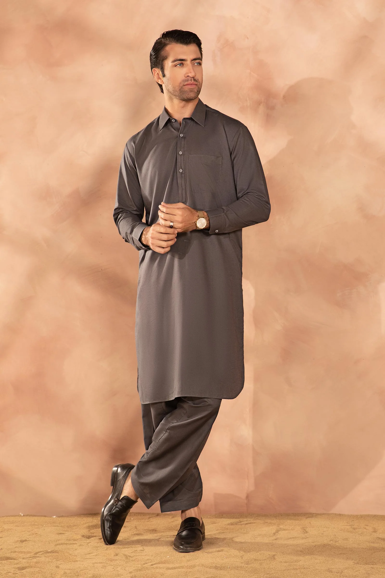 Dyed Cotton Silk Suit - Image 3