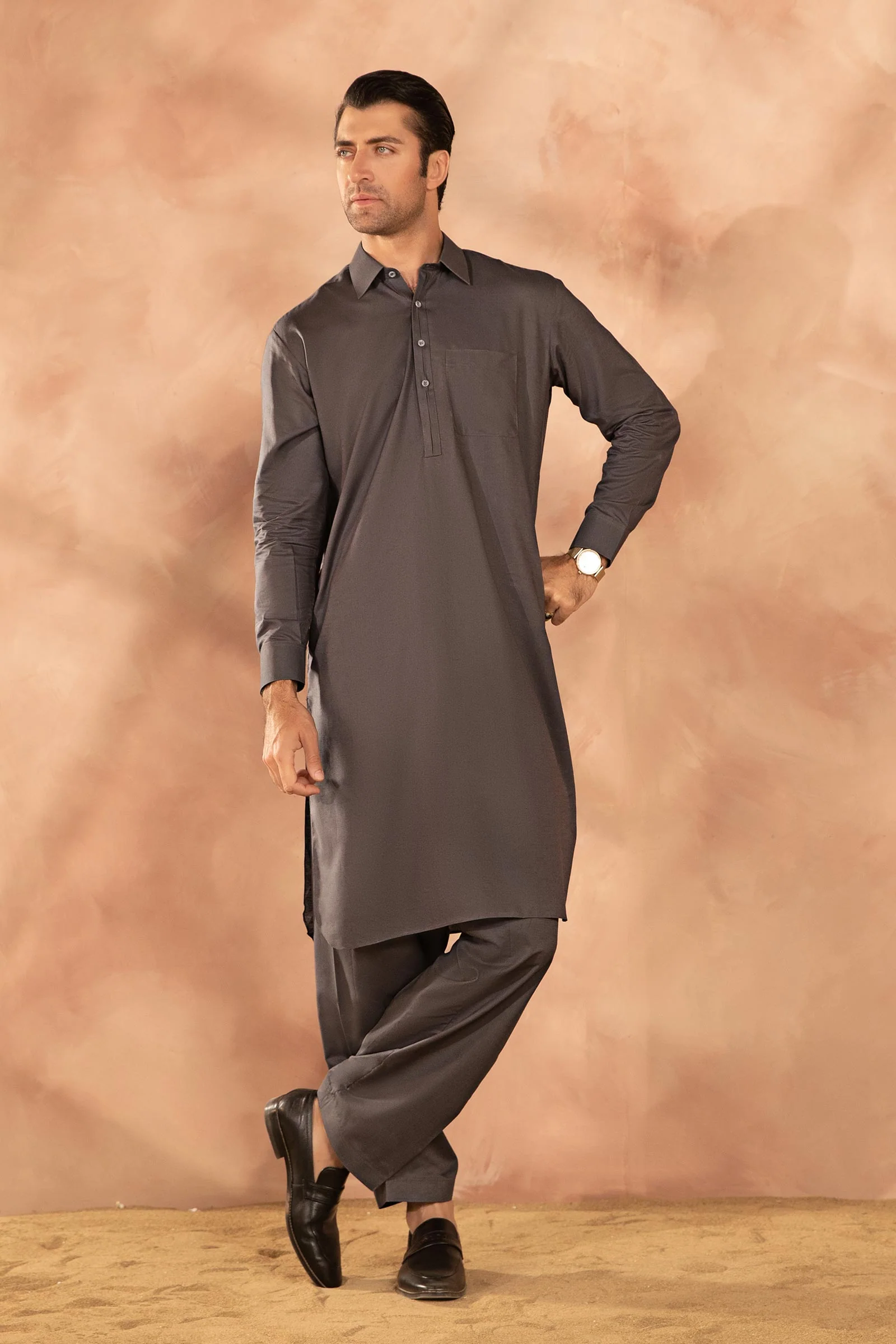 Dyed Cotton Silk Suit - Image 4