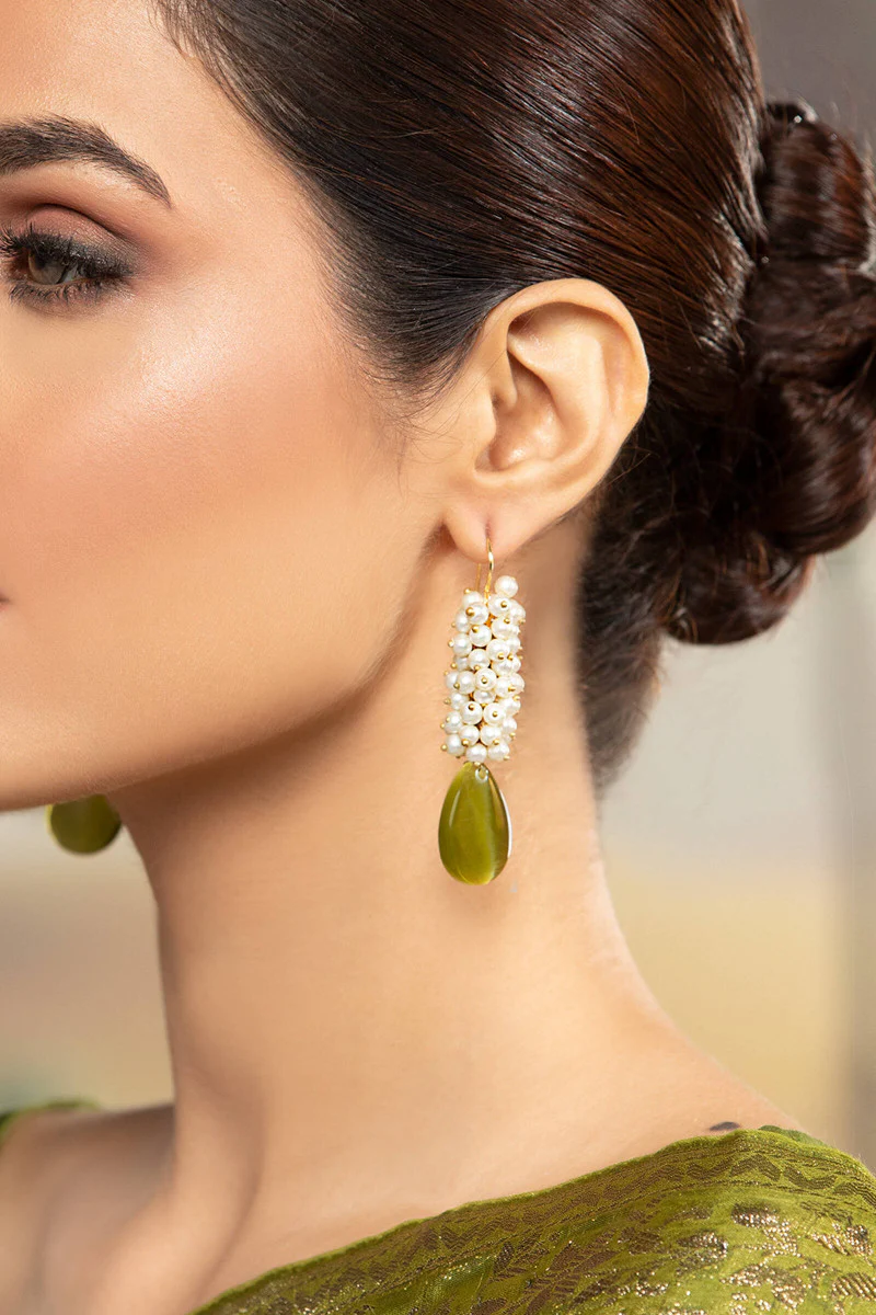 JER-050-Green Peridot with Pearl - Image 3